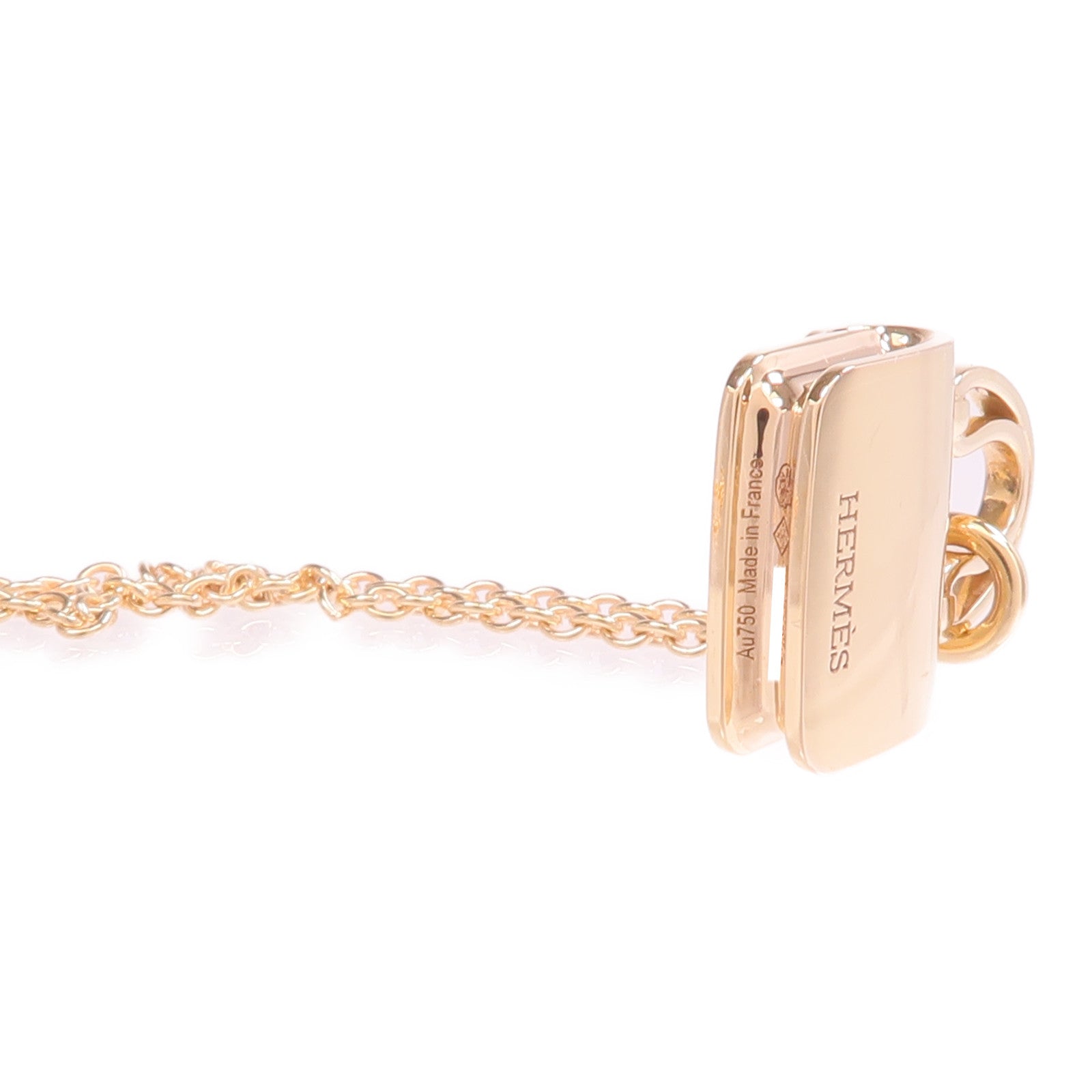 HERMES 18K玫瑰金Amulette Constance Necklace鑽石項鍊
