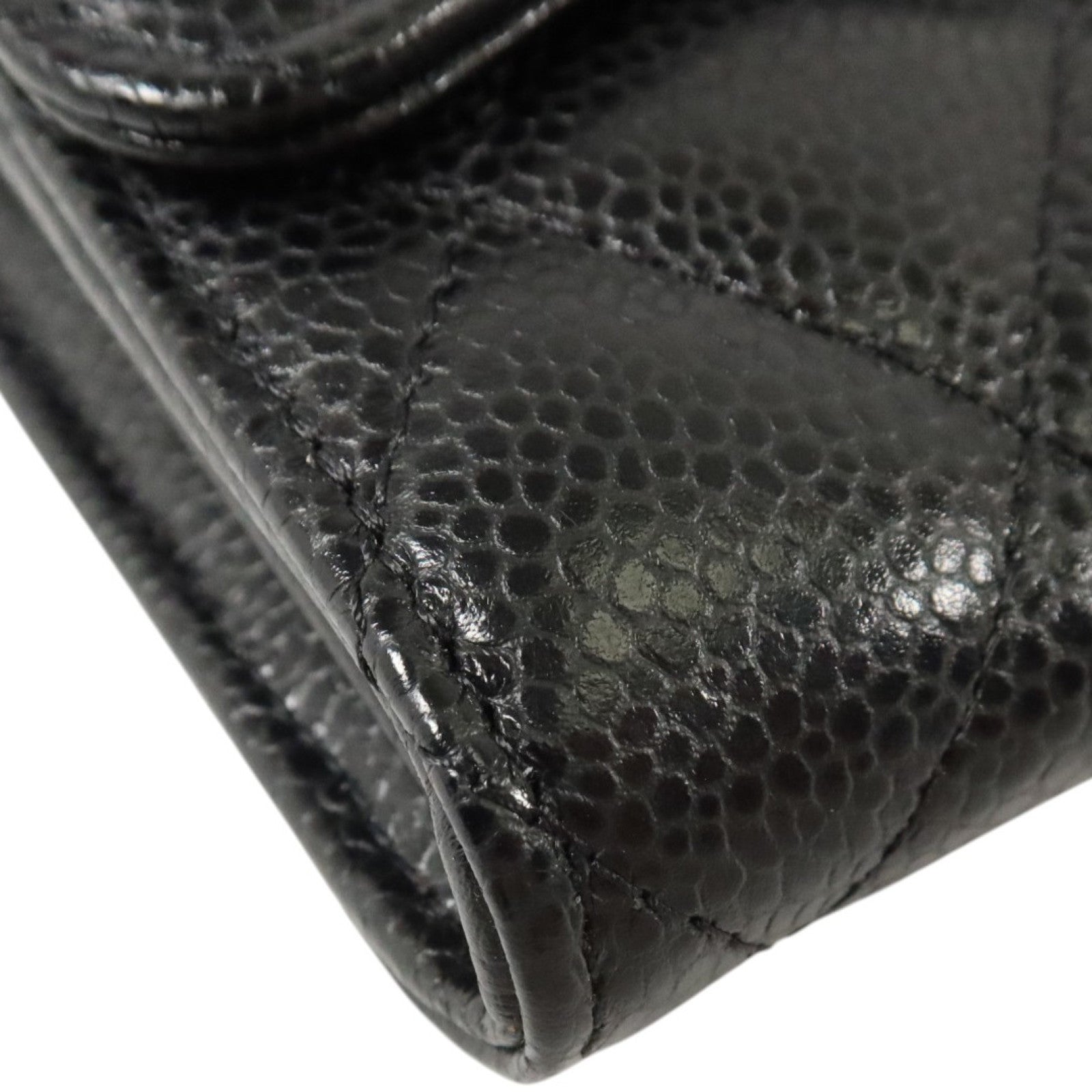 CHANEL 牛皮皮革Classic Long Flap Wallet銀扣長錢包