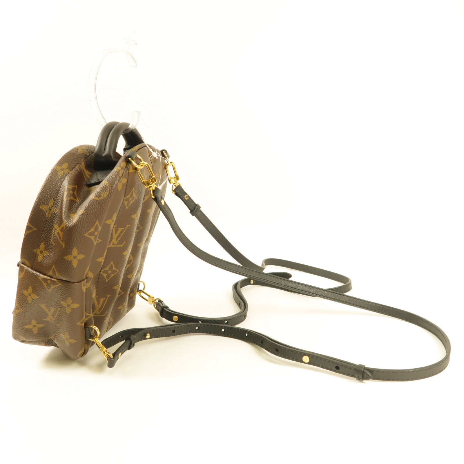 LOUIS VUITTON Monogram Mini Palm Springs金扣背包啡色