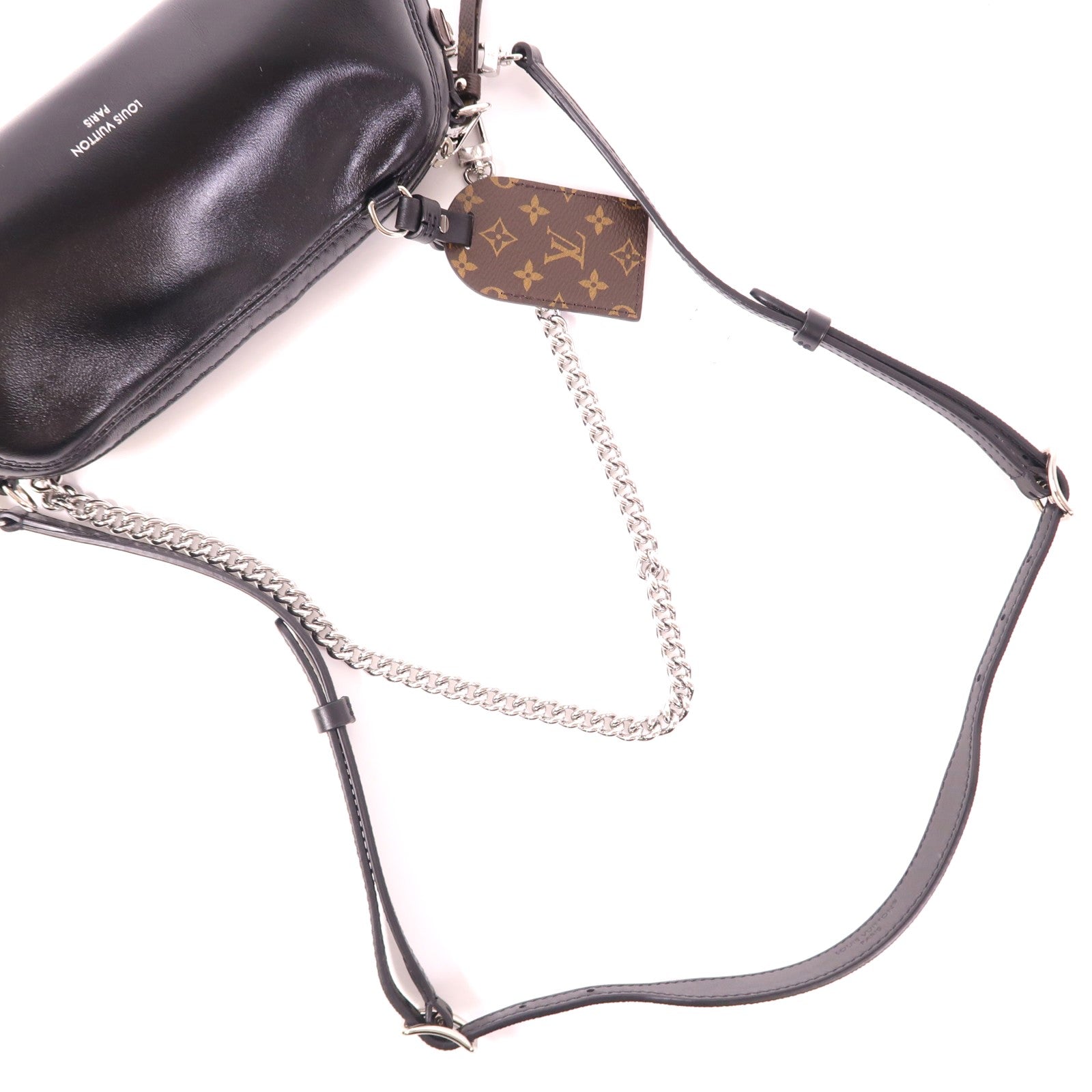 LOUIS VUITTON 羊皮皮革Pochette Vibe銀扣肩背袋