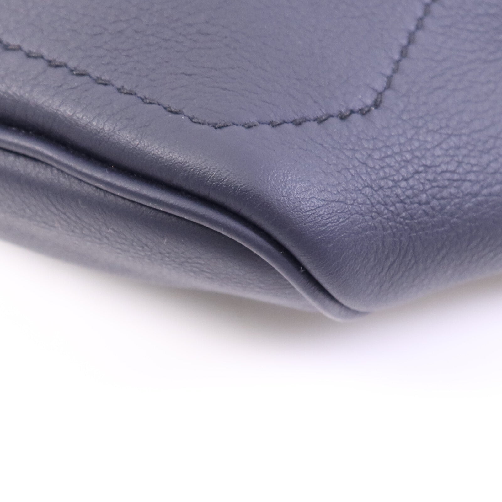 HERMES Swift皮革Cityslide Belt PM銀扣腰包Bleu Indigo/Bleu Electrique