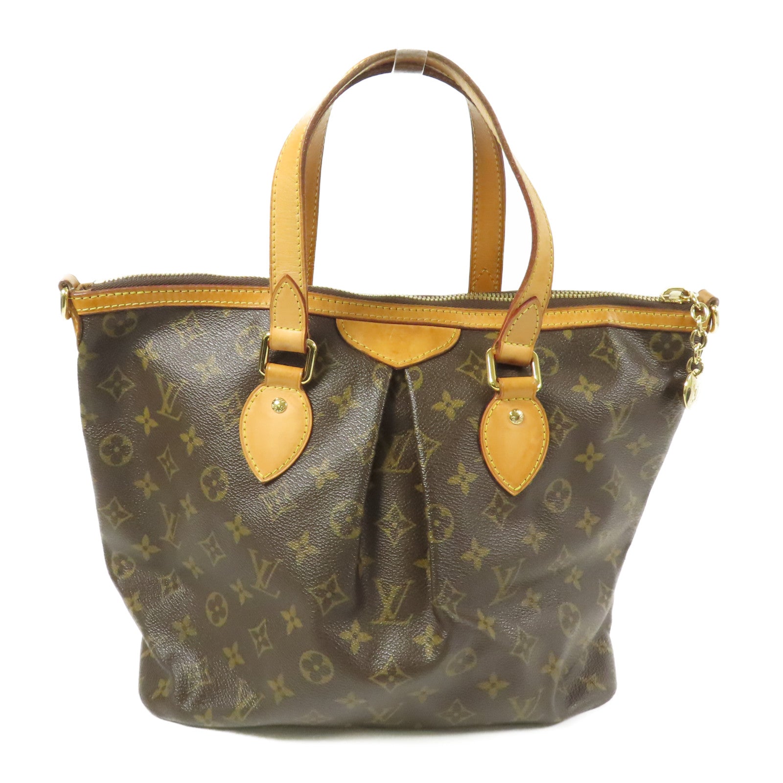 LOUIS VUITTON Monogram Palermo PM金扣手挽肩背兩用袋棕色