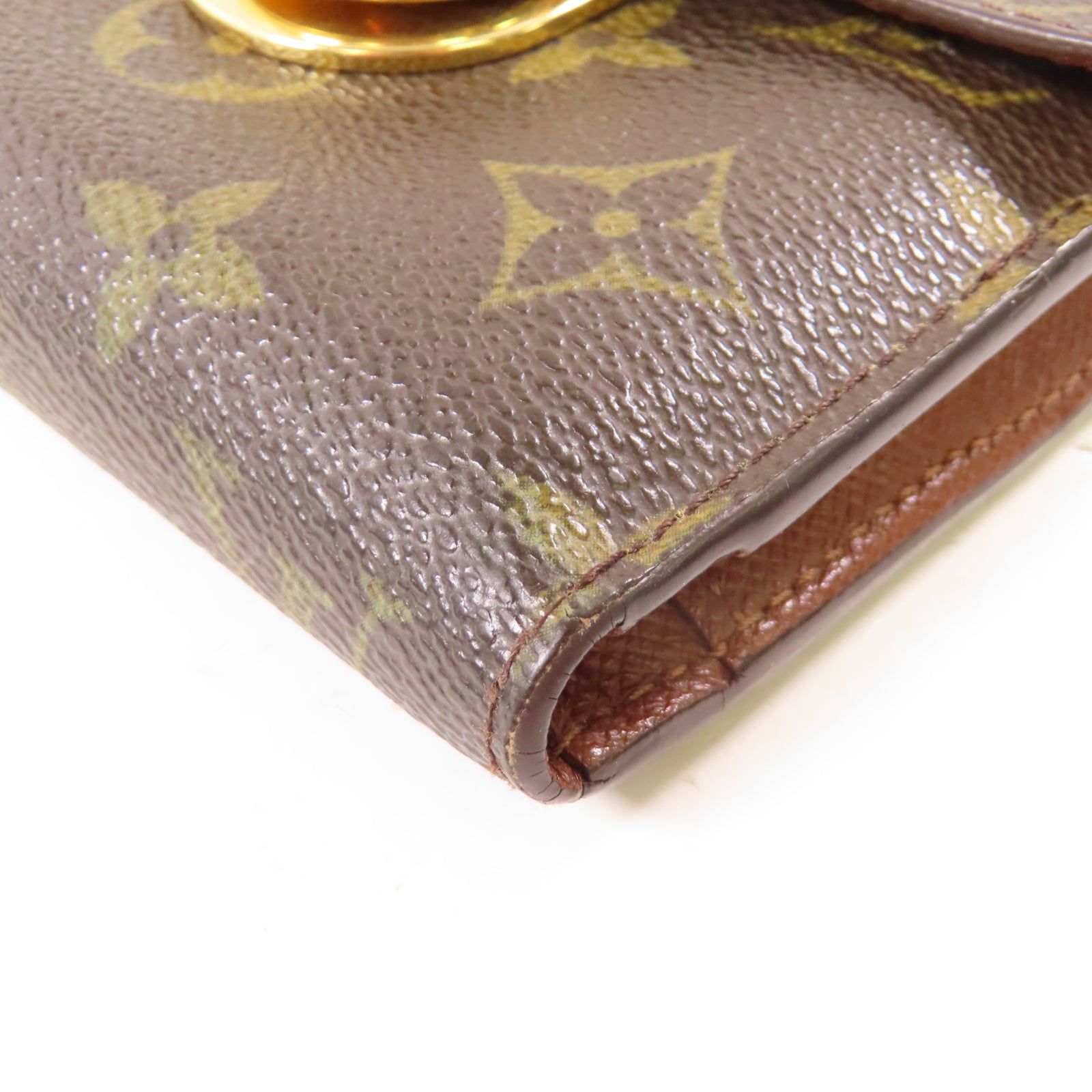 LOUIS VUITTON 【激減優惠】Monogram Short Wallet金扣錢包啡色