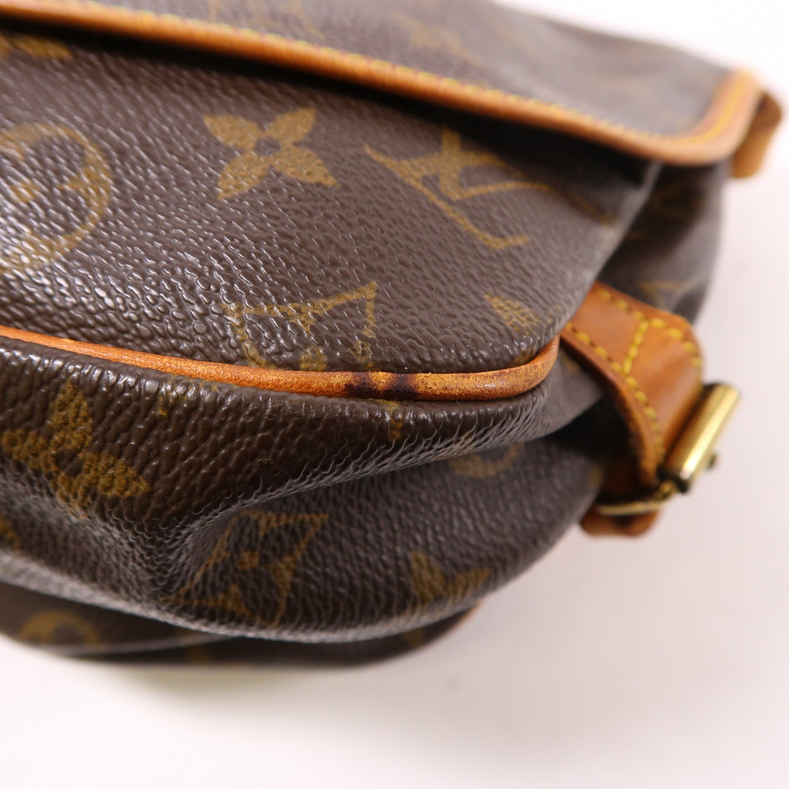 LOUIS VUITTON Monogram Saumur 30金扣肩背袋棕色
