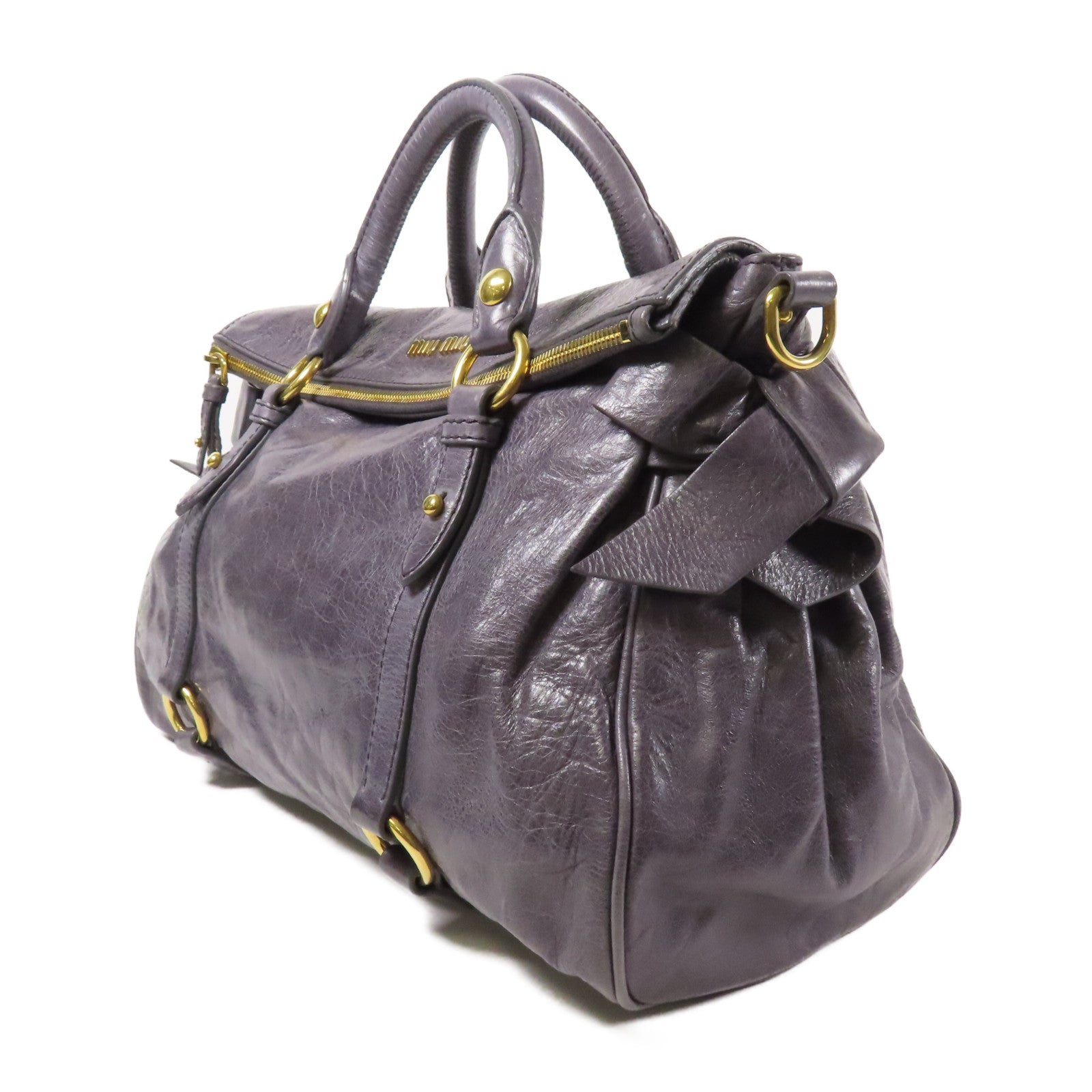Miu Miu 牛皮皮革Shoulder Bag金扣肩背袋