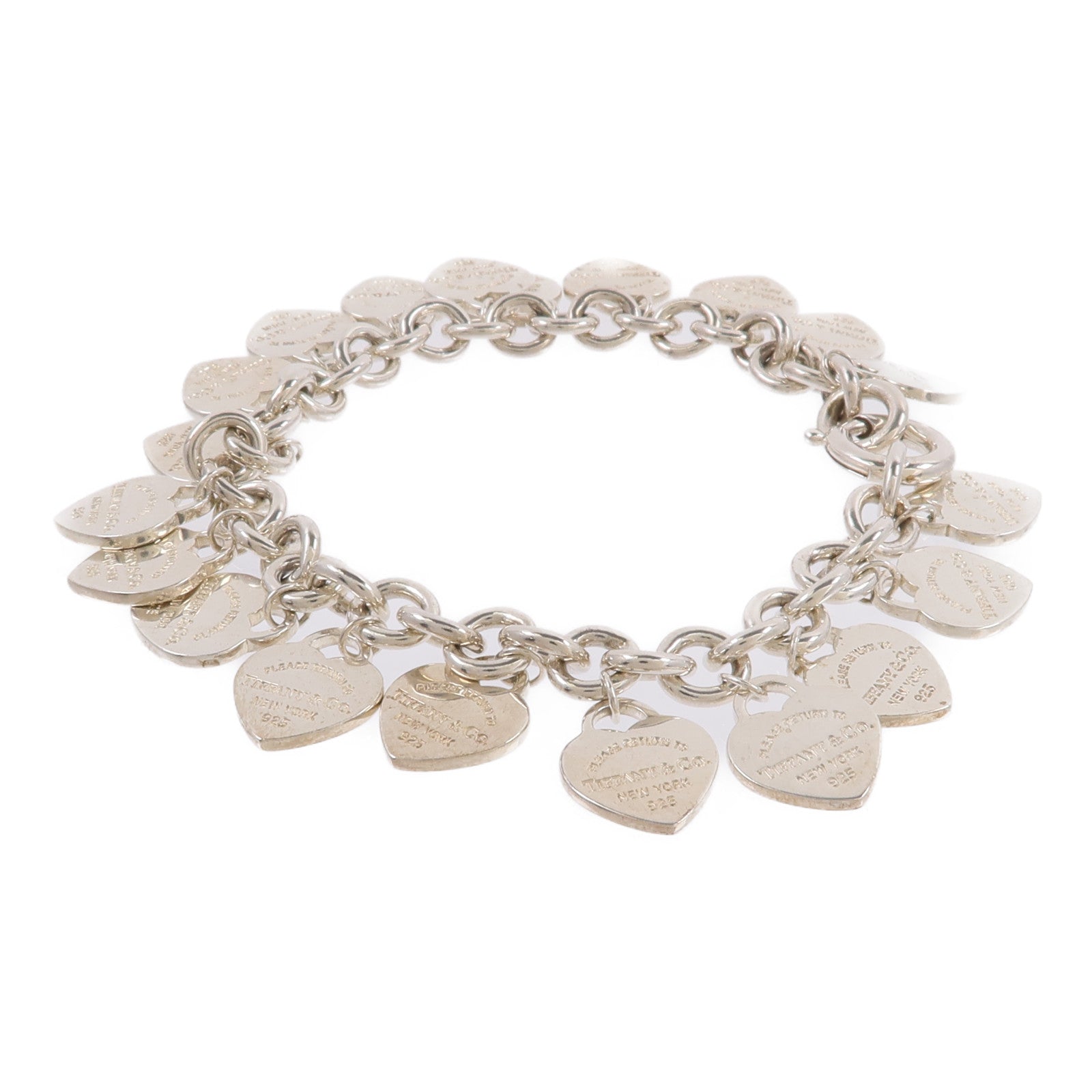 TIFFANY＆CO 925純銀Return To Tiffany Multi Heart Tag Bracelet手鏈
