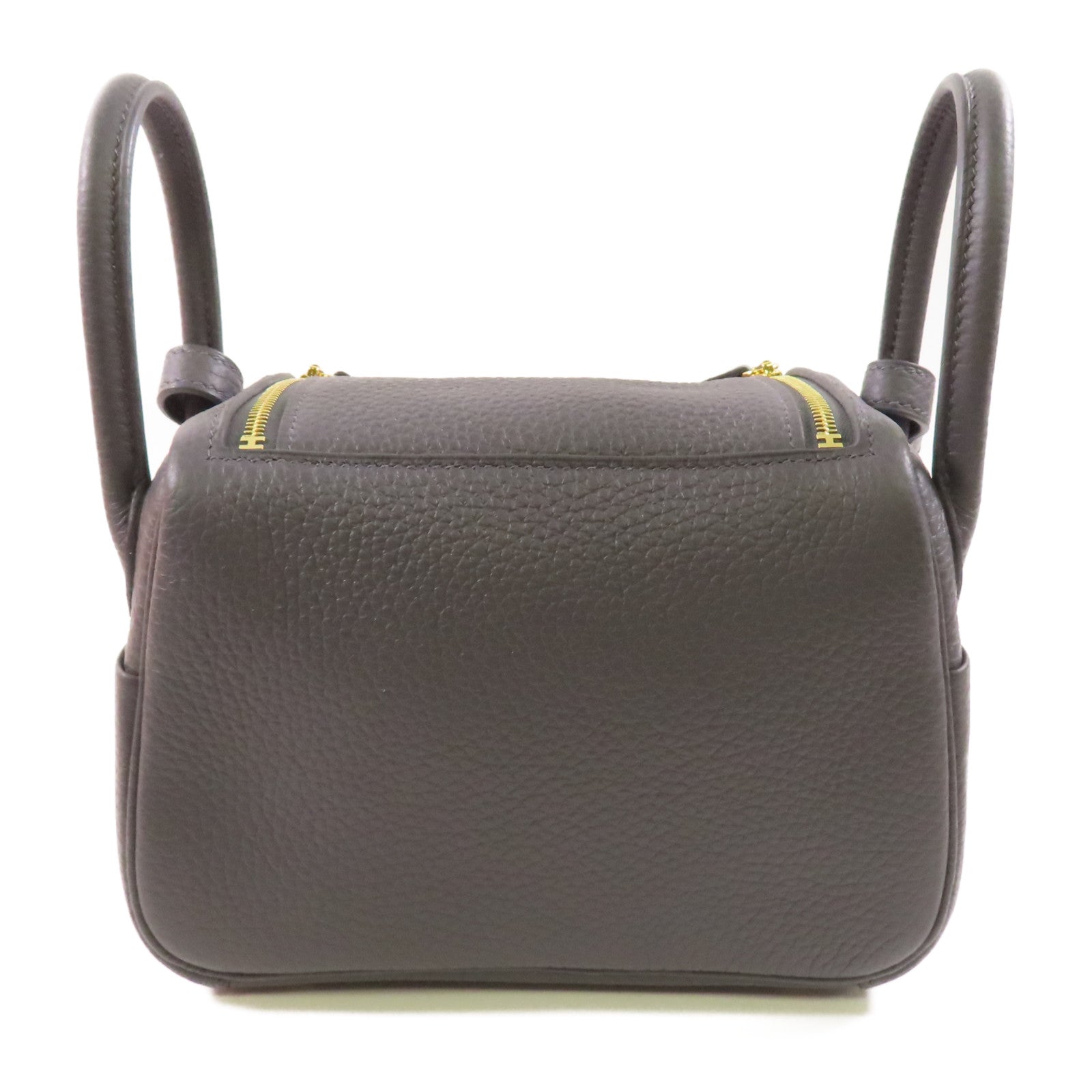 HERMES Clemence皮革Mini Lindy金扣手挽肩背兩用袋Ardoise