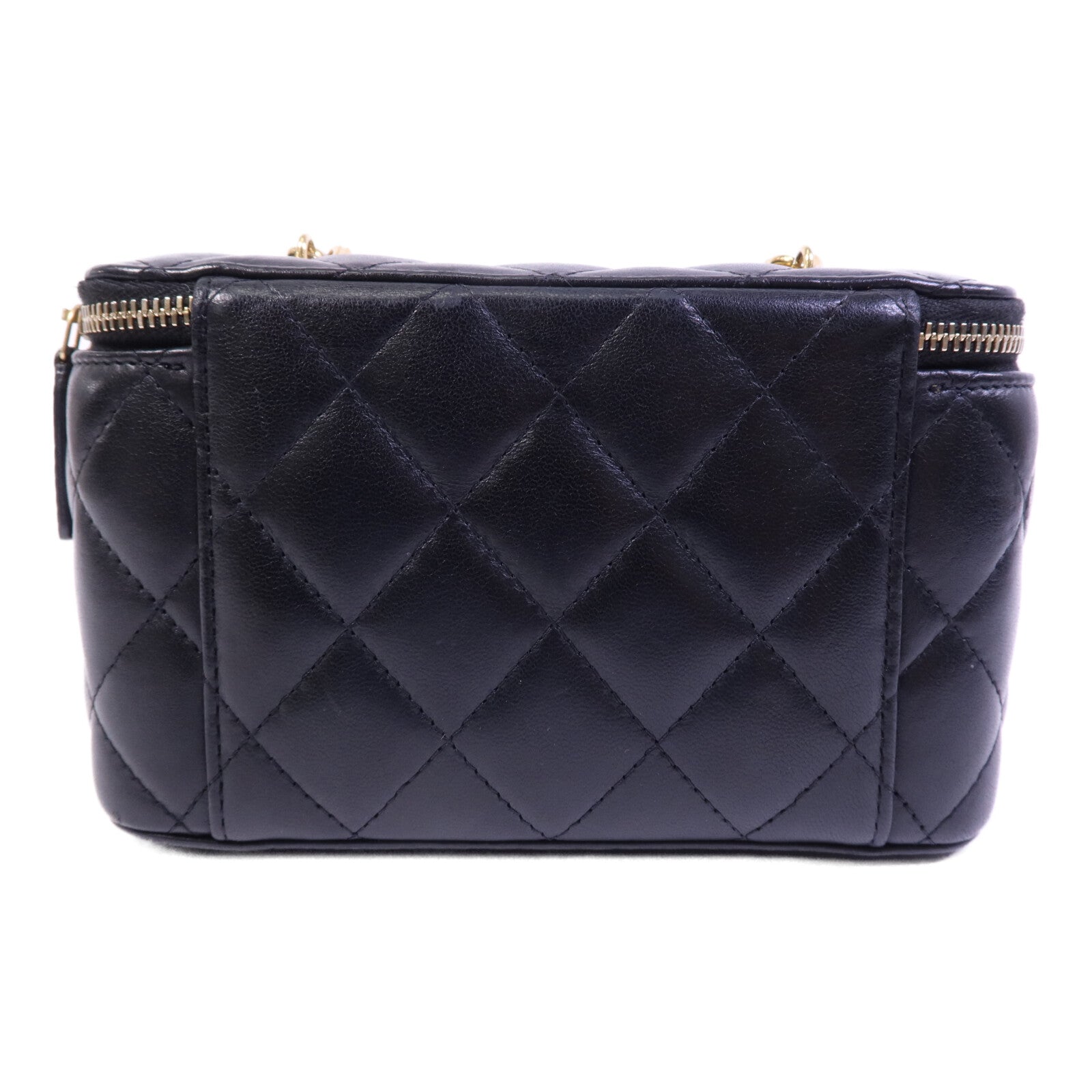 CHANEL 牛皮皮革Vanity Case金扣肩背袋