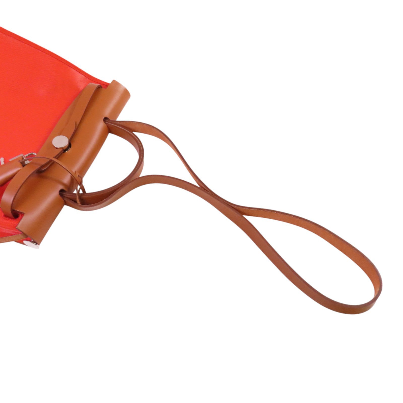 HERMES 帆布/牛皮皮革Herbag PM 2Way Shoulder Bag銀扣手挽肩背兩用袋