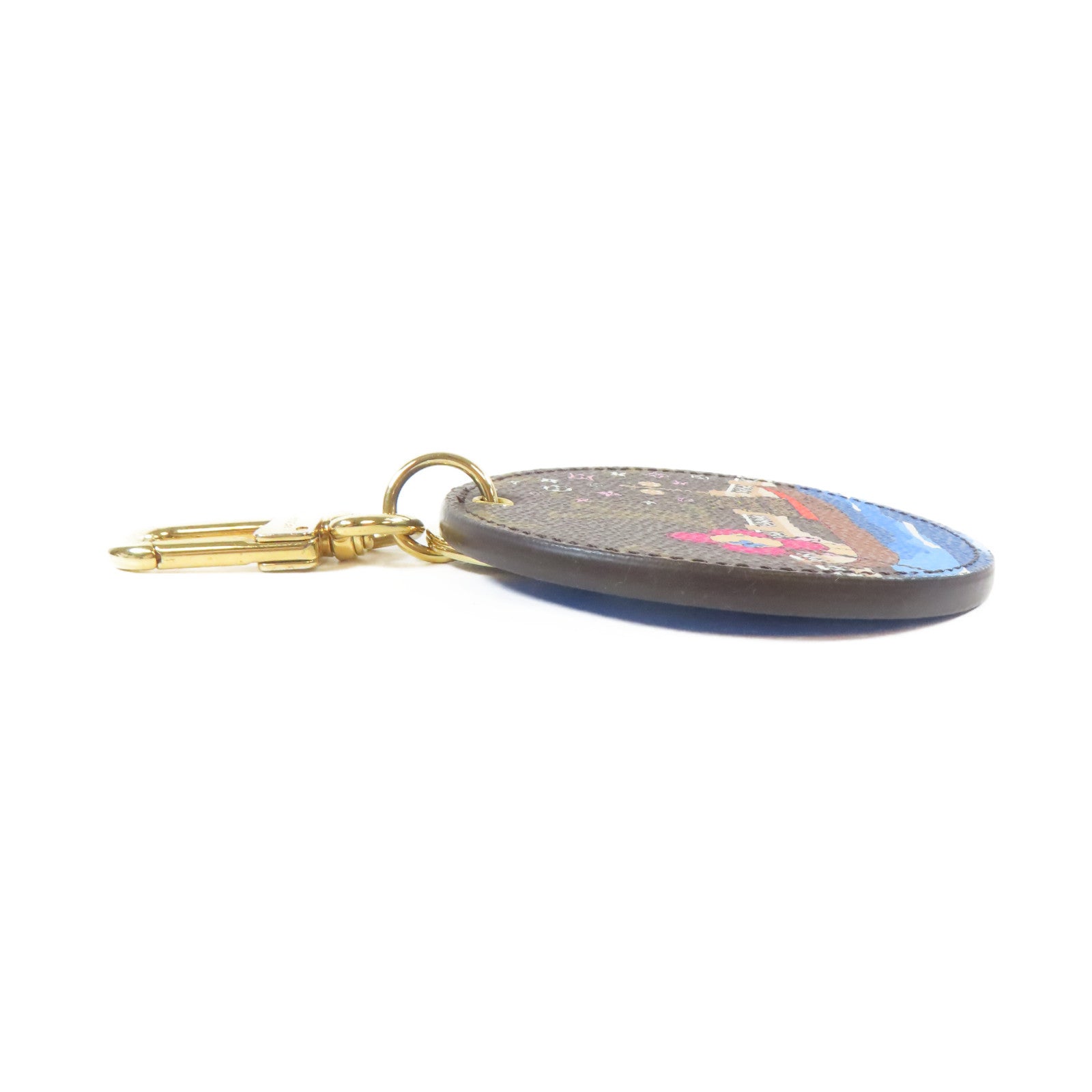 LOUIS VUITTON Monogram Bag Charm And Key Holder金扣掛飾/鎖匙扣啡色/藍色