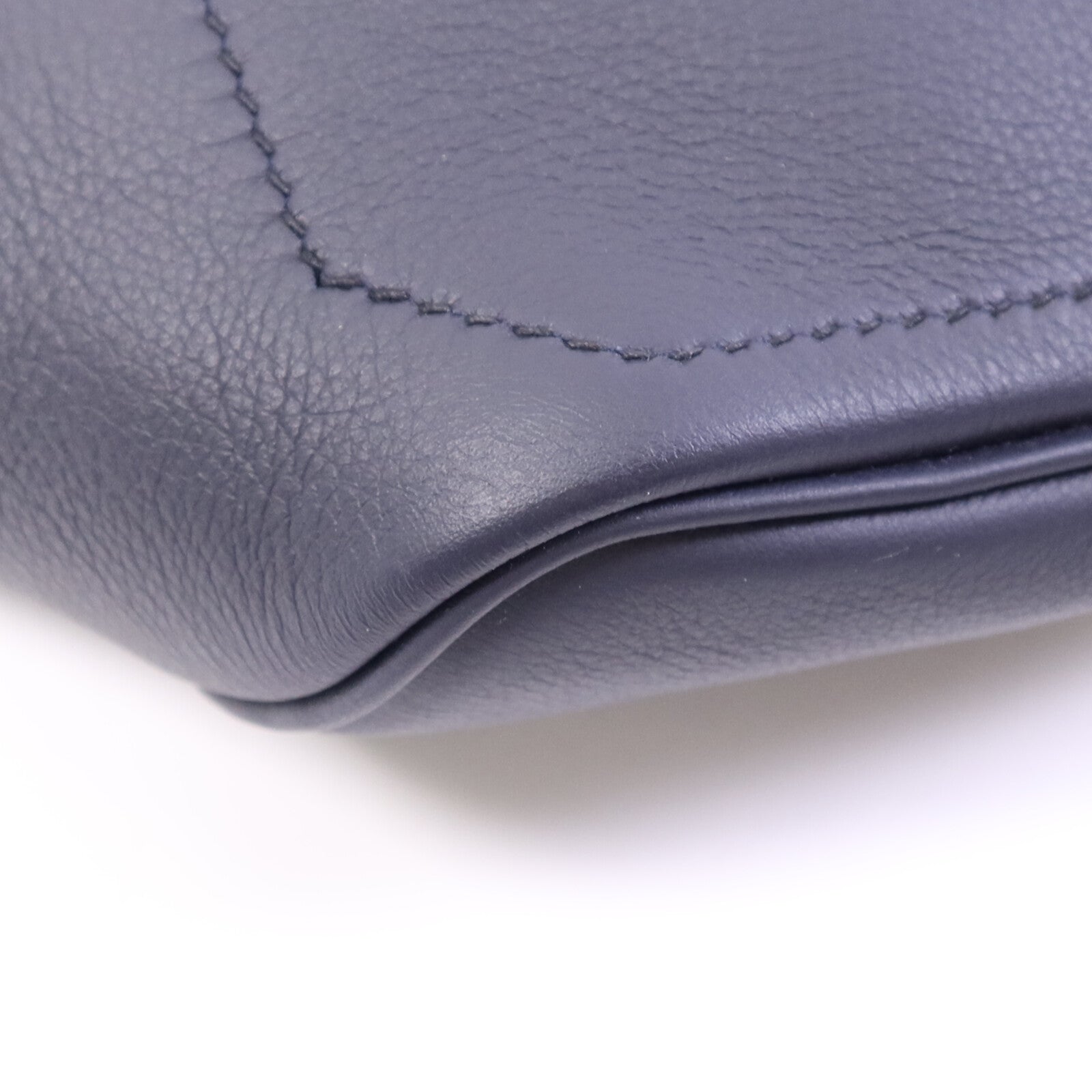 HERMES Swift皮革Cityslide Belt PM銀扣腰包Bleu Indigo/Bleu Electrique
