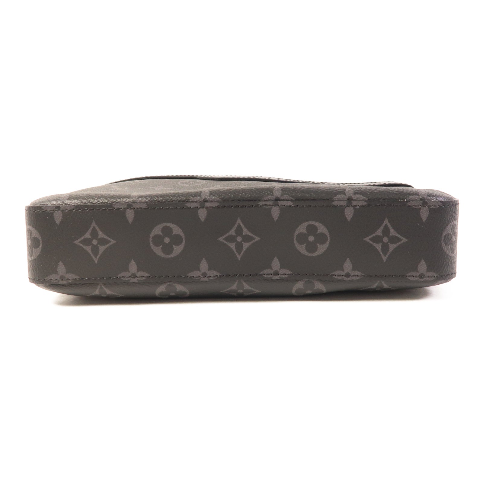 LOUIS VUITTON Monogram Eclipse Reverse Trio Messenger銀扣肩背袋灰色