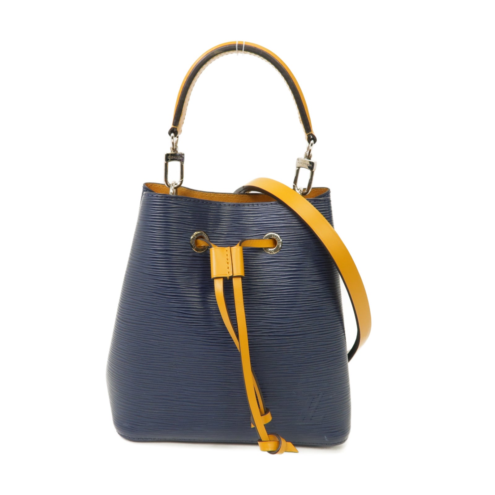LOUIS VUITTON Epi Neo Noe BB銀扣手挽肩背兩用袋藍色/黃色