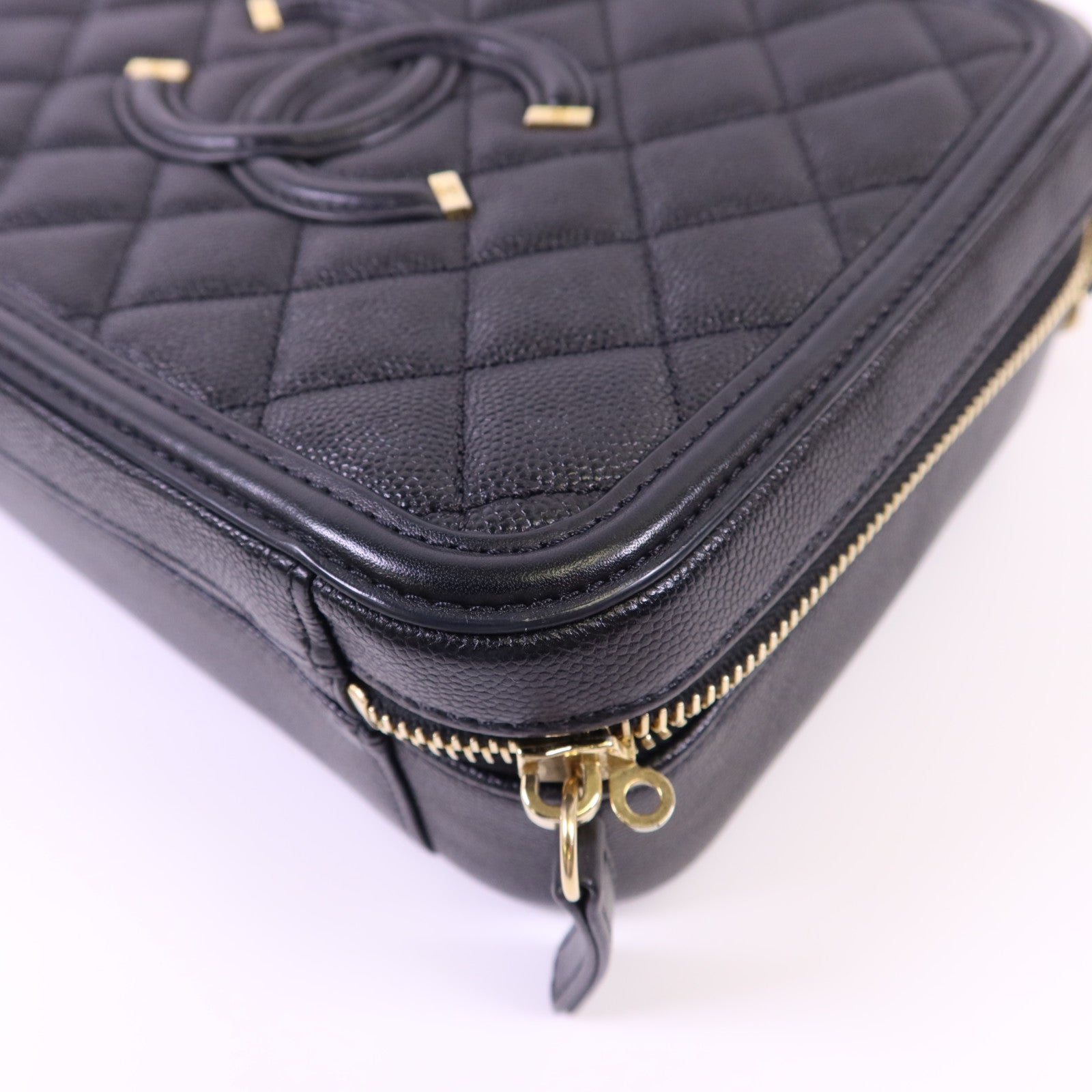 CHANEL 牛皮皮革Vanity Case Bag金扣手挽肩背兩用袋