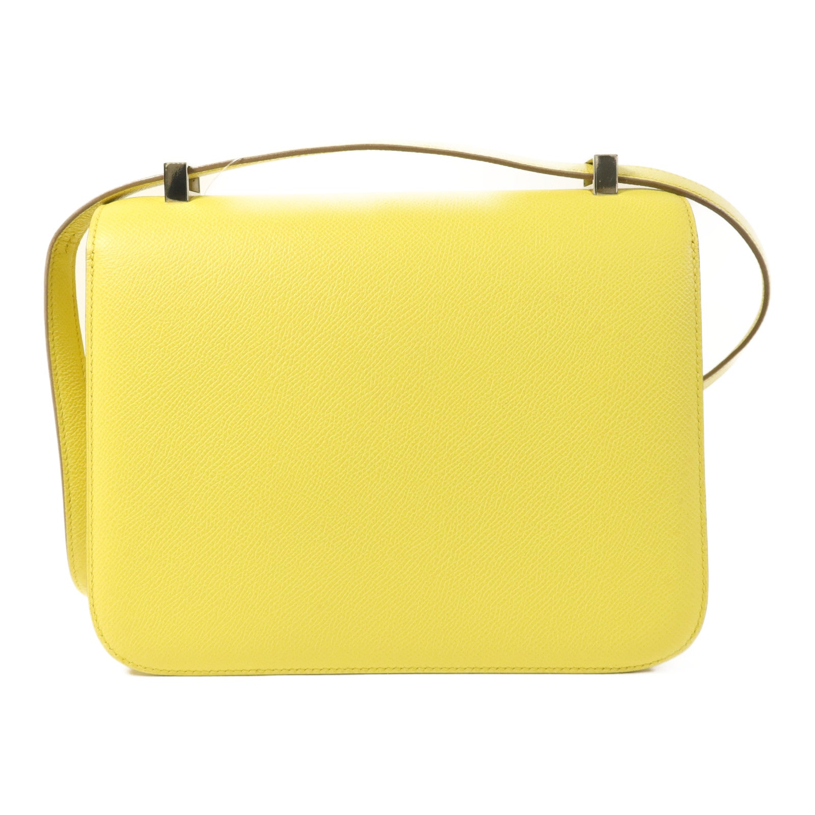 HERMES Epsom皮革Constance 24銀扣肩背袋Lime