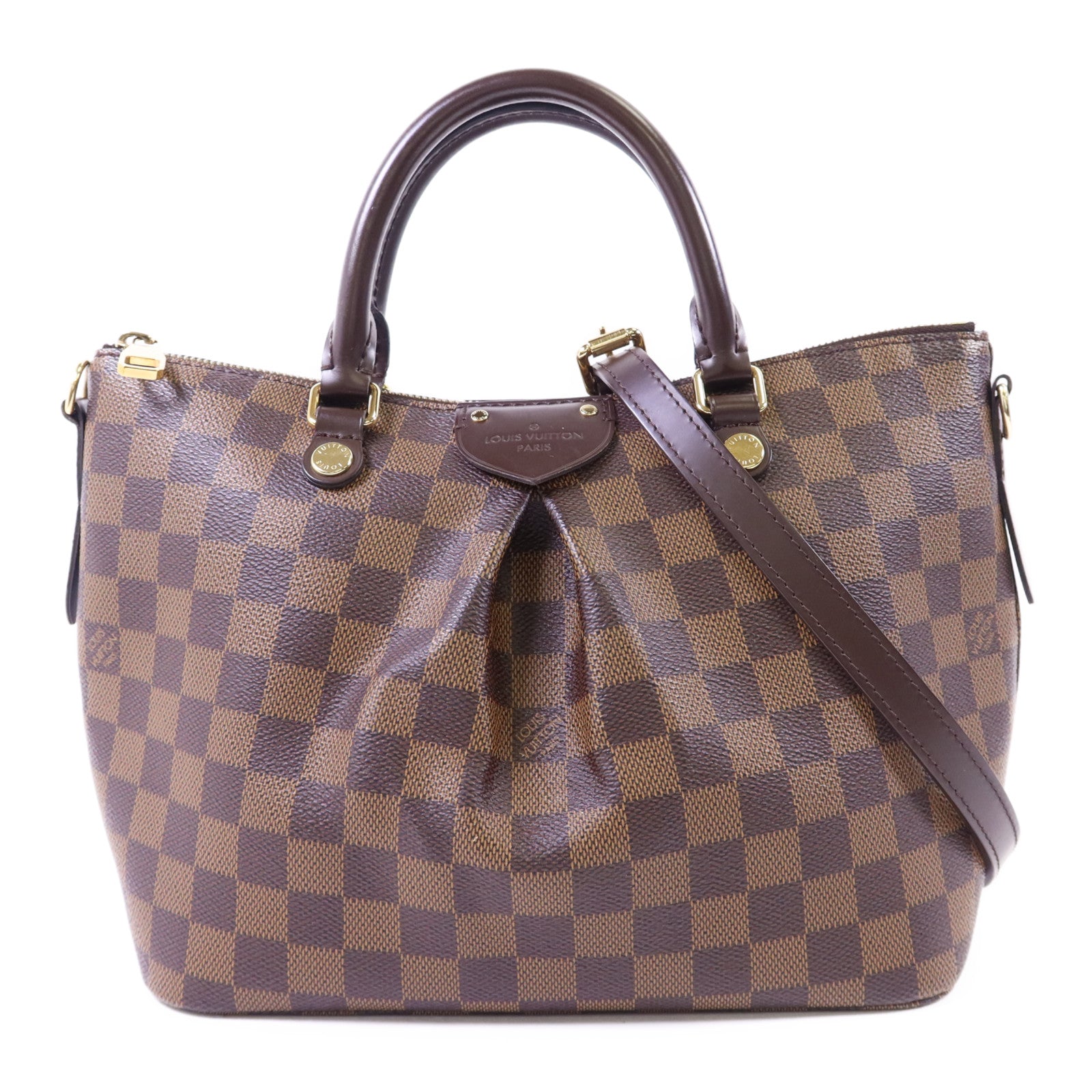 LOUIS VUITTON Damier Siena PM金扣手挽肩背兩用袋