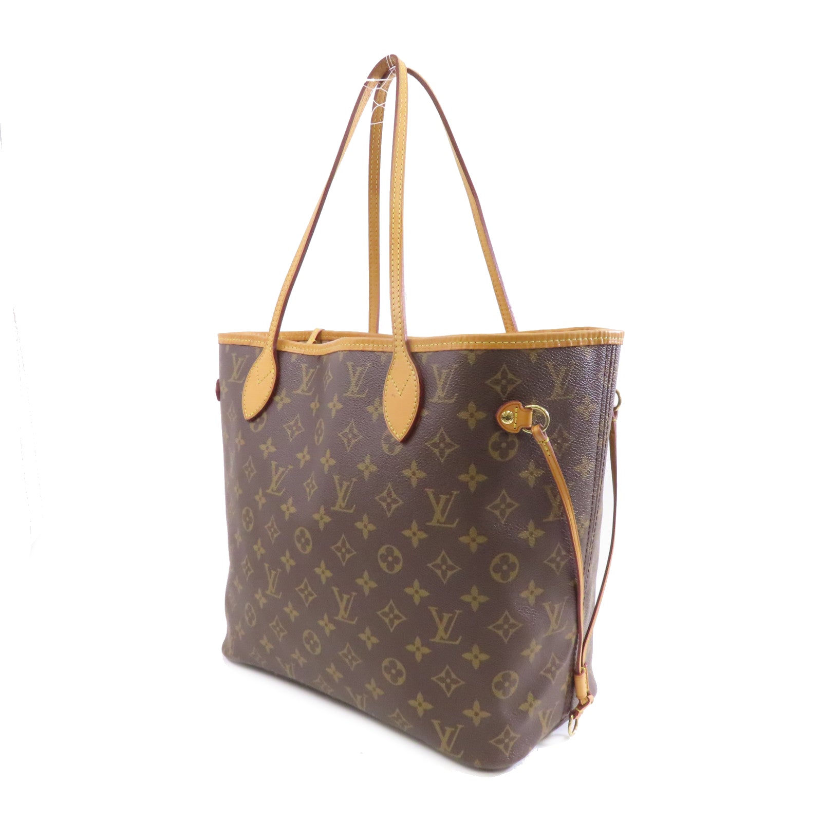 LOUIS VUITTON Monogram Neverfull MM金扣肩背袋啡色