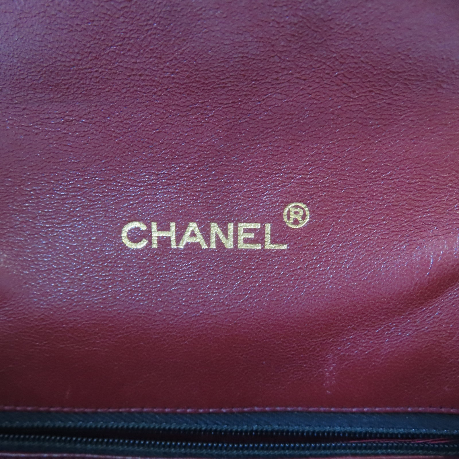 CHANEL 菱格牛皮皮革Chain Shoulder Bag金扣鏈帶肩背袋黑色