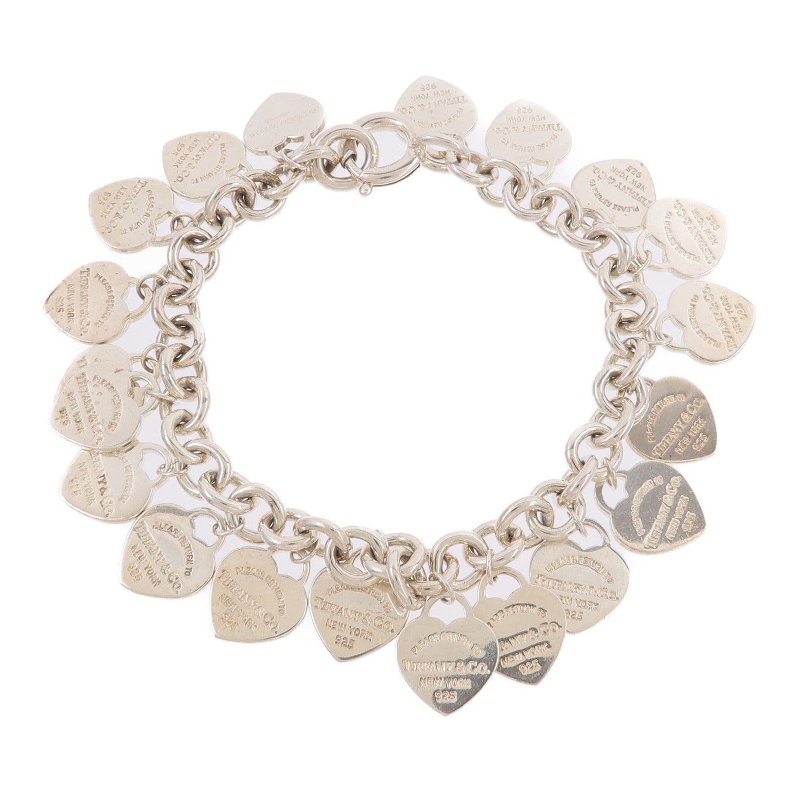 TIFFANY＆CO 925純銀Return To Tiffany Multi Heart Tag Bracelet手鏈