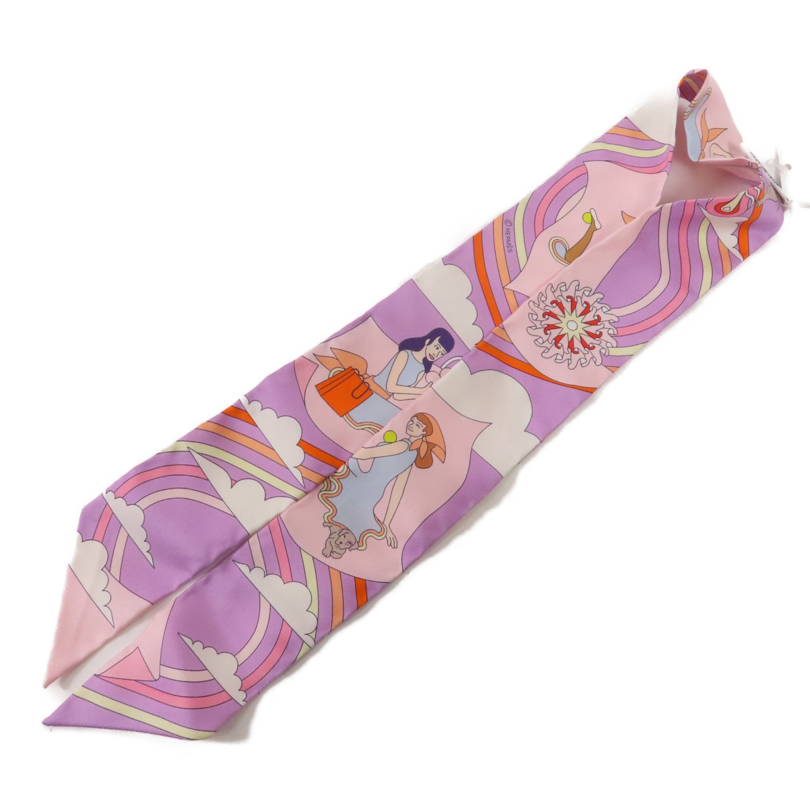 HERMES 絲質Twilly絲巾