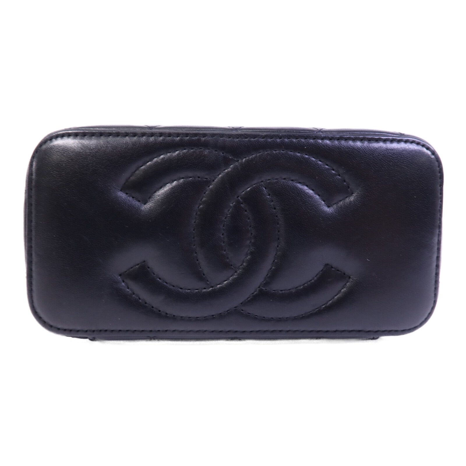 CHANEL 牛皮皮革Vanity Case金扣肩背袋
