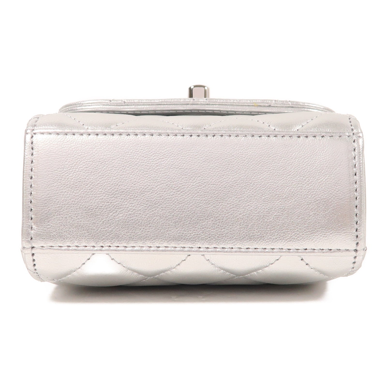 CHANEL 羊皮皮革Micro Trendy CC銀扣鏈帶肩背袋