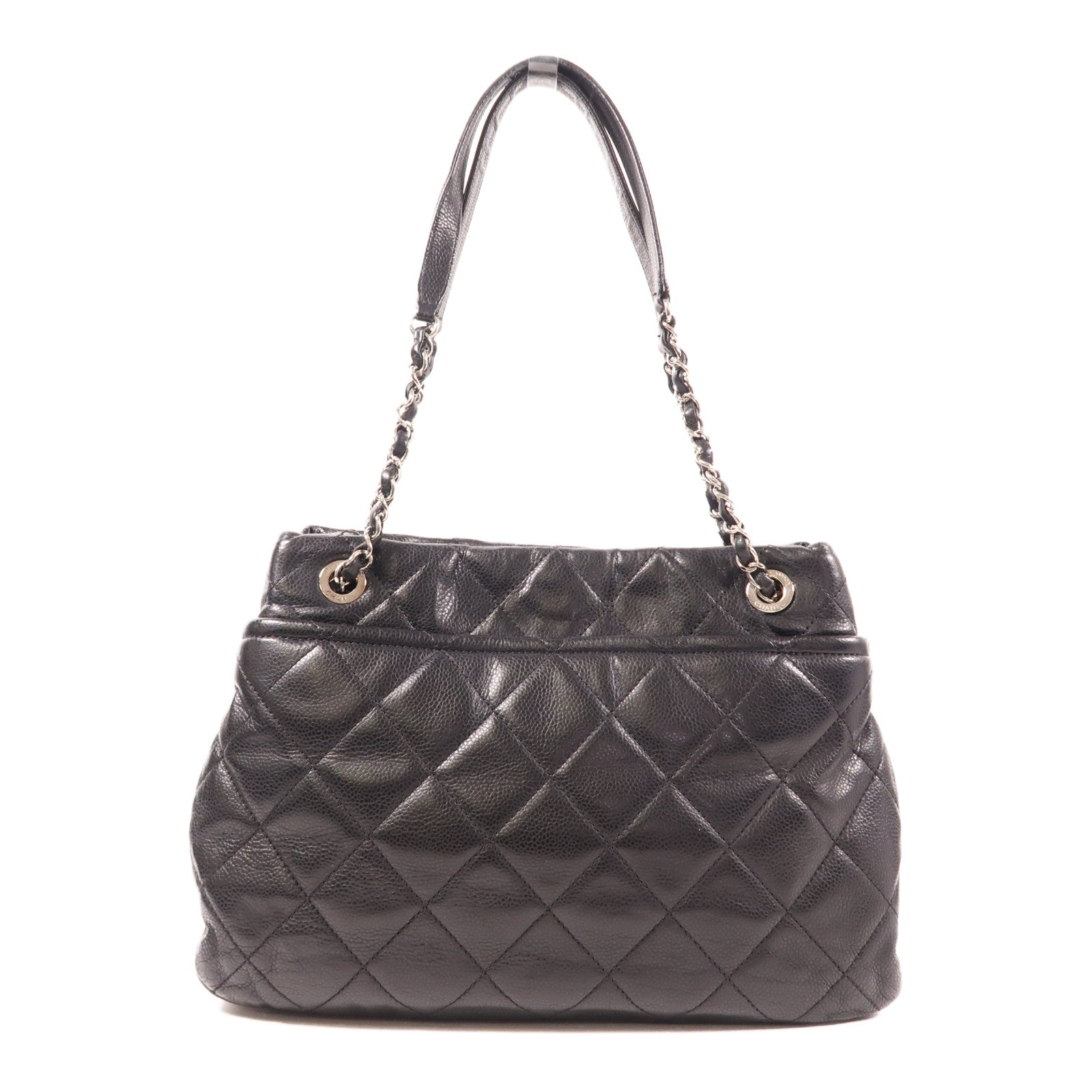 CHANEL 牛皮皮革Shoulder Bag銀扣鏈帶肩背袋