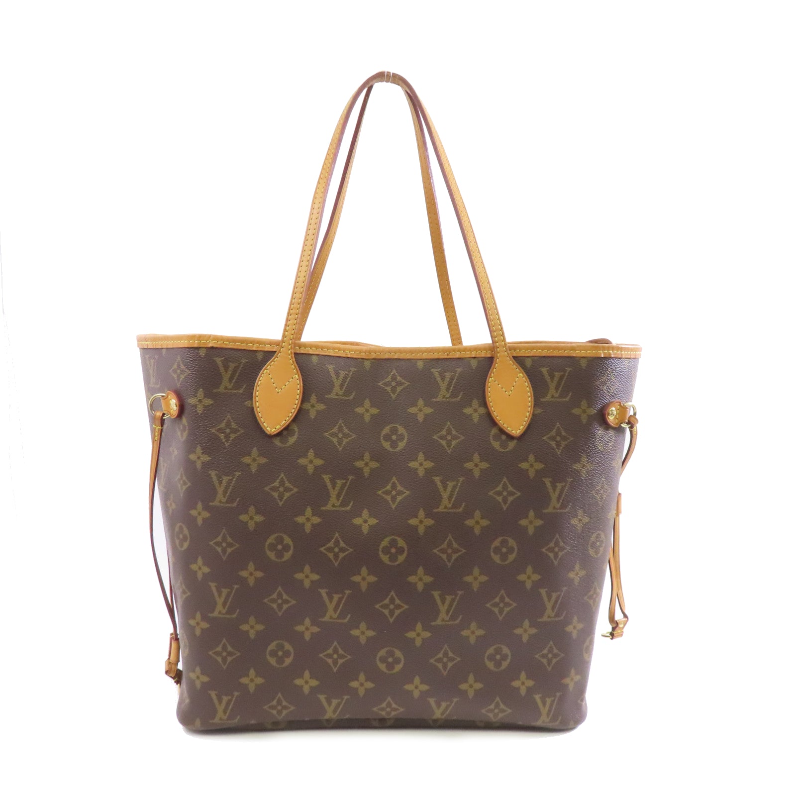 LOUIS VUITTON Monogram Neverfull MM金扣肩背袋啡色