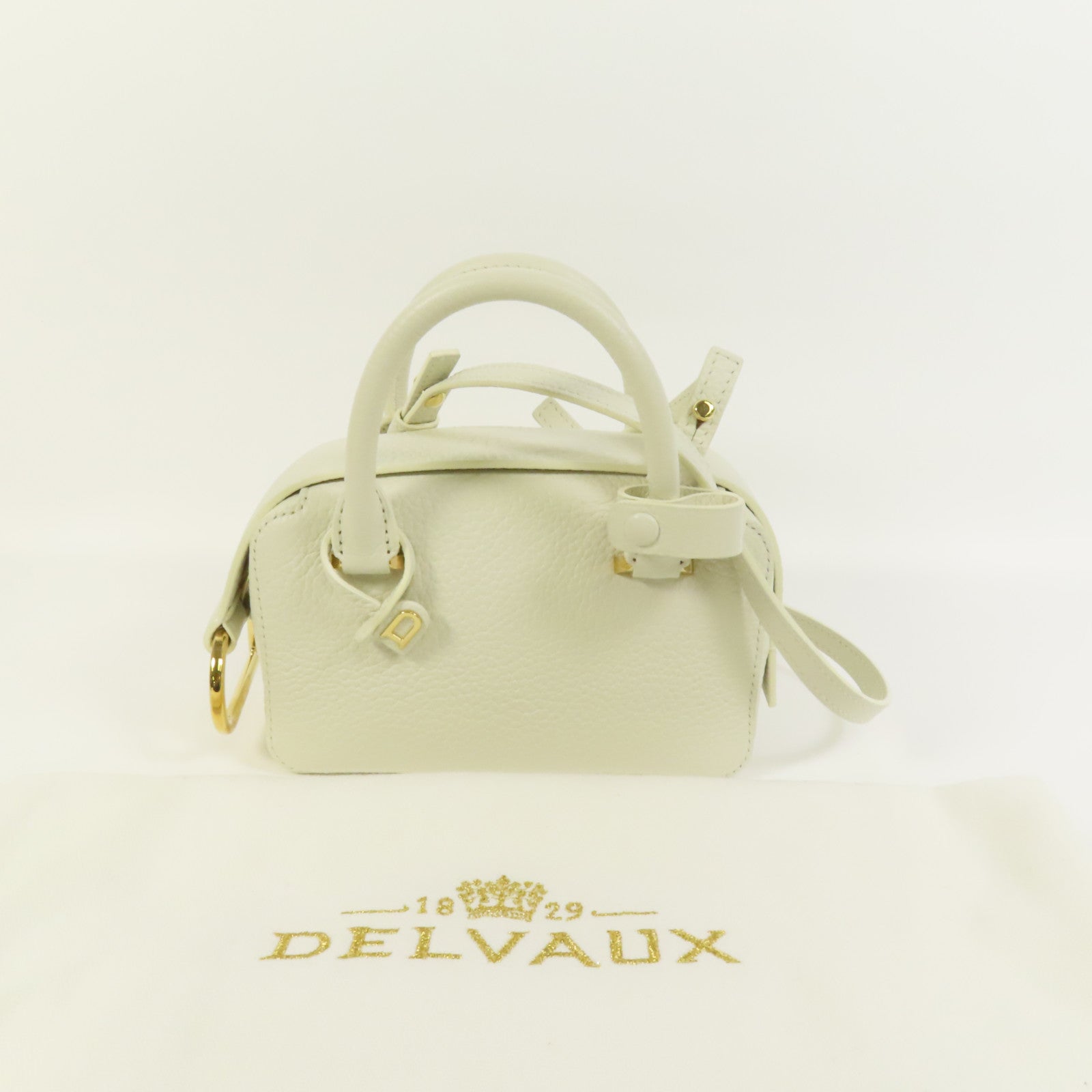 Delvaux 牛皮皮革Cool Box Nano金扣手挽肩背兩用袋