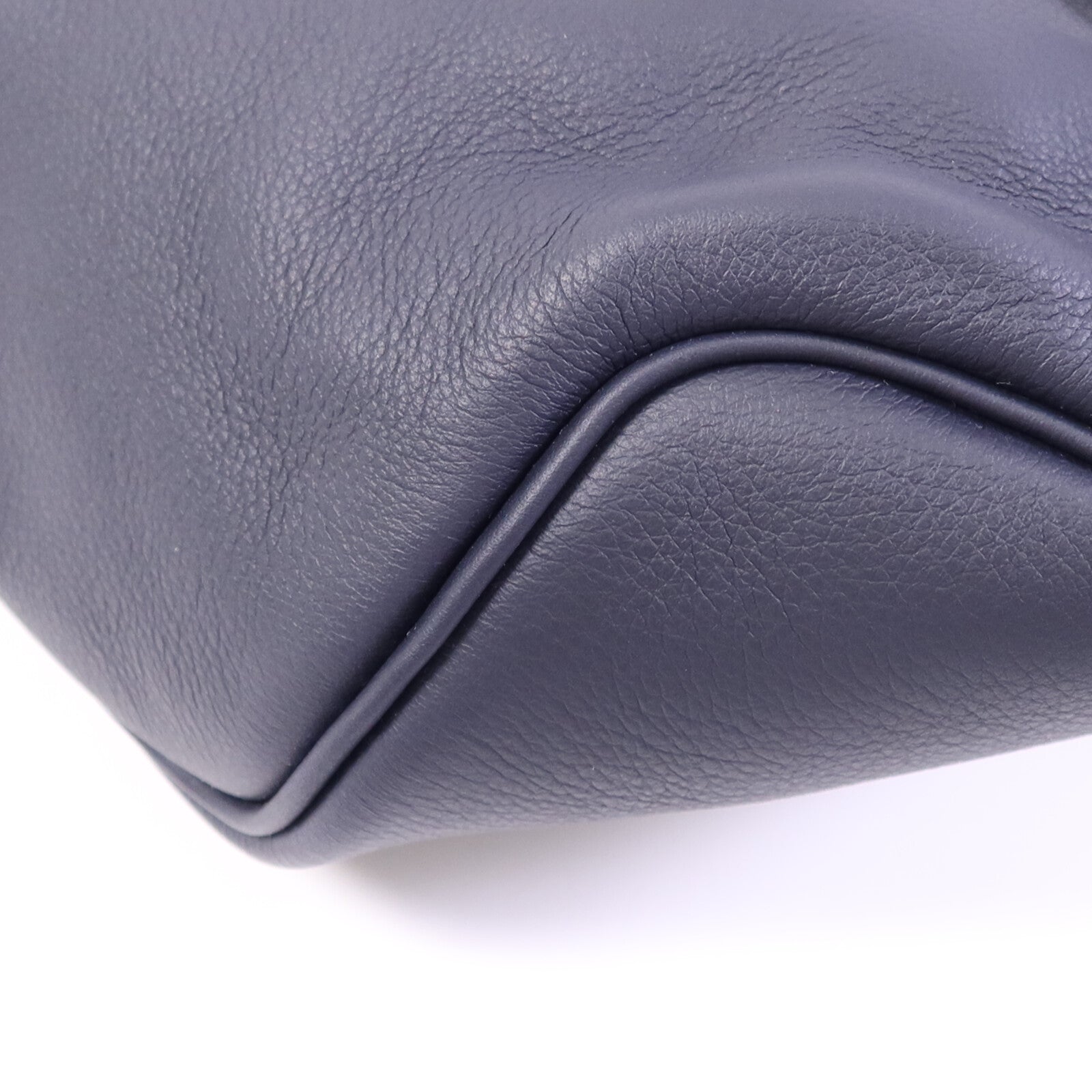 HERMES Swift皮革Cityslide Belt PM銀扣腰包Bleu Indigo/Bleu Electrique