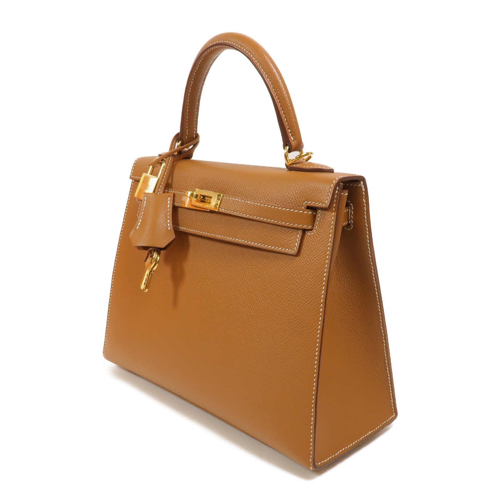 HERMES Epsom皮革Kelly 25手挽肩背兩用袋Gold