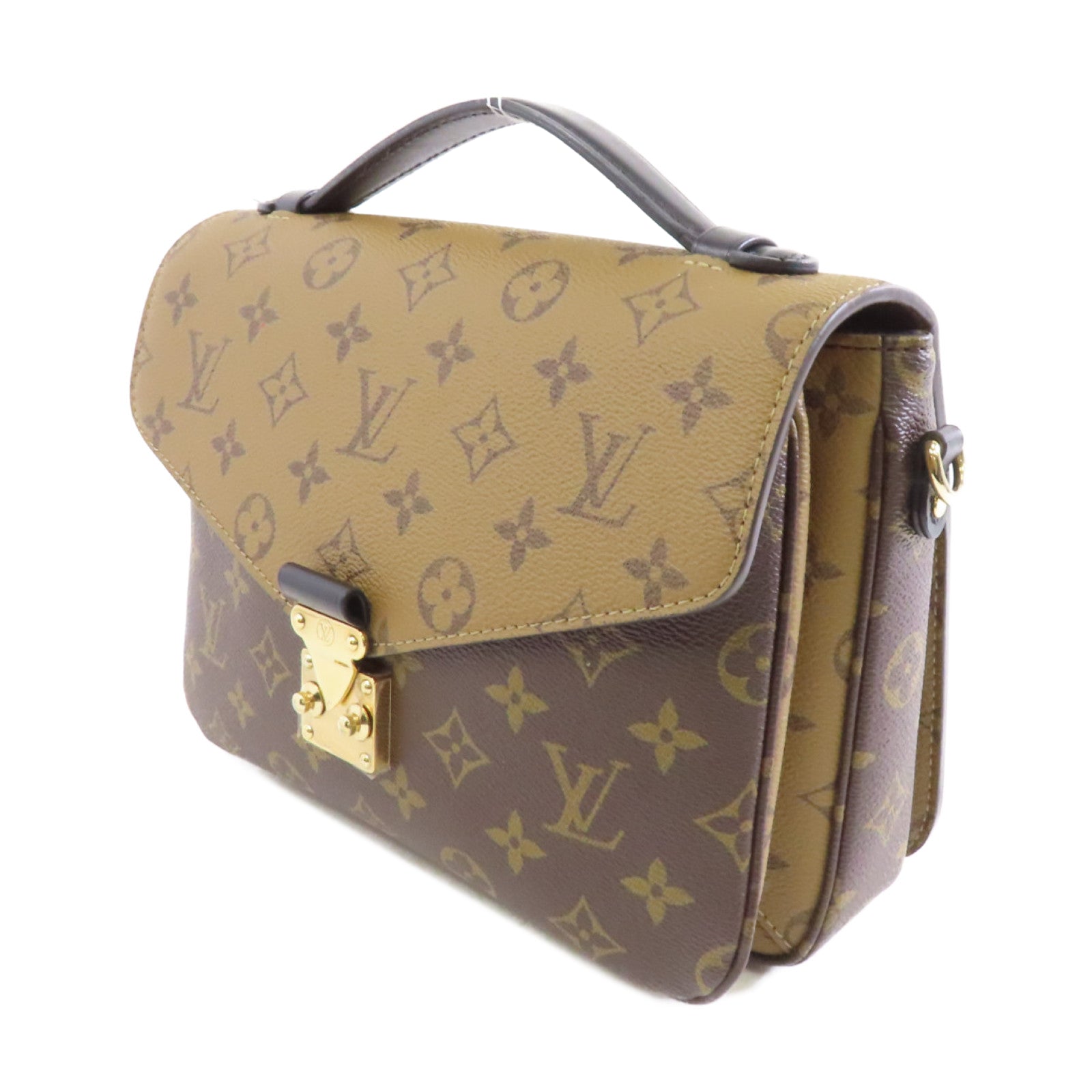 LOUIS VUITTON Monogram Pochette Métis金扣手挽肩背兩用袋啡色
