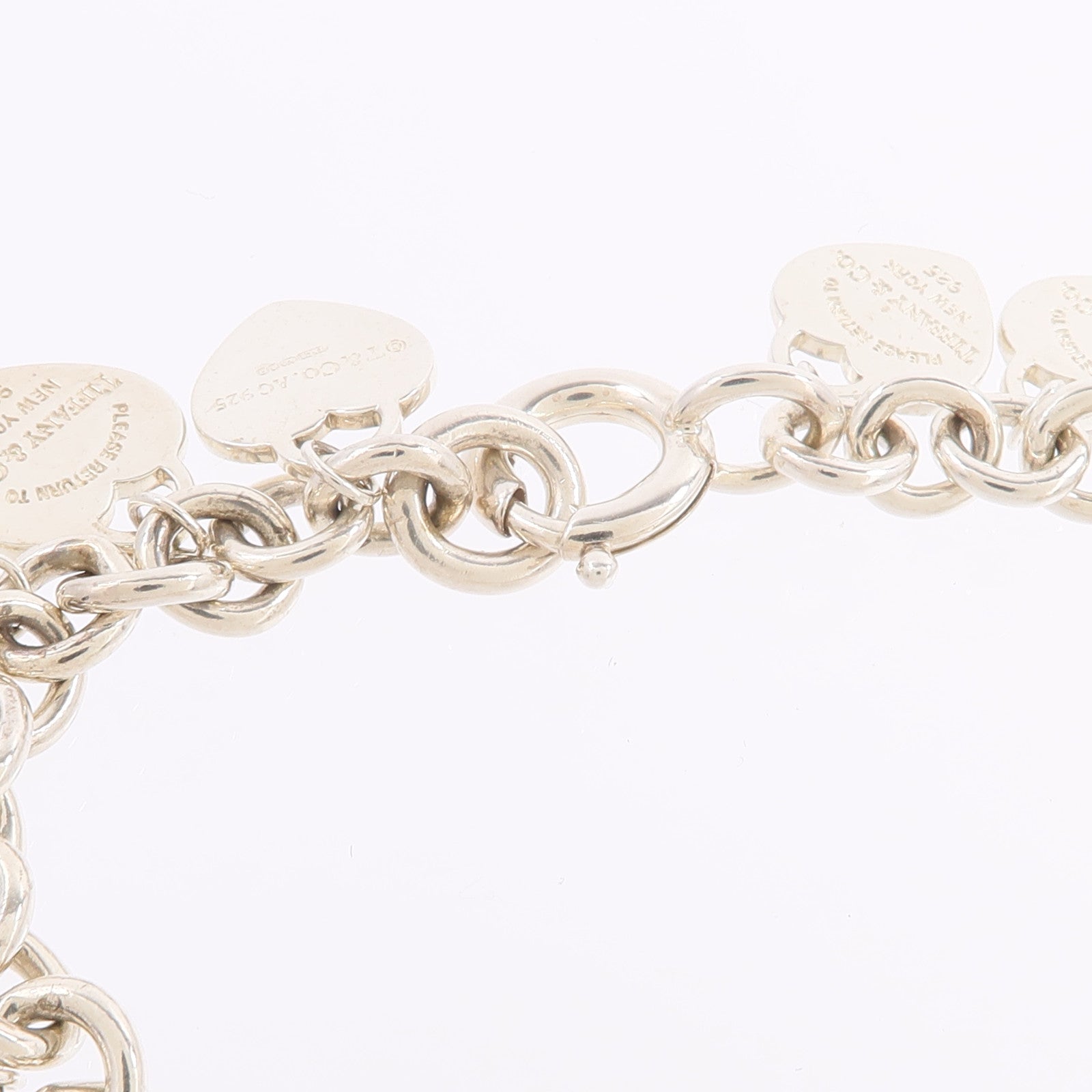 TIFFANY＆CO 925純銀Return To Tiffany Multi Heart Tag Bracelet手鏈