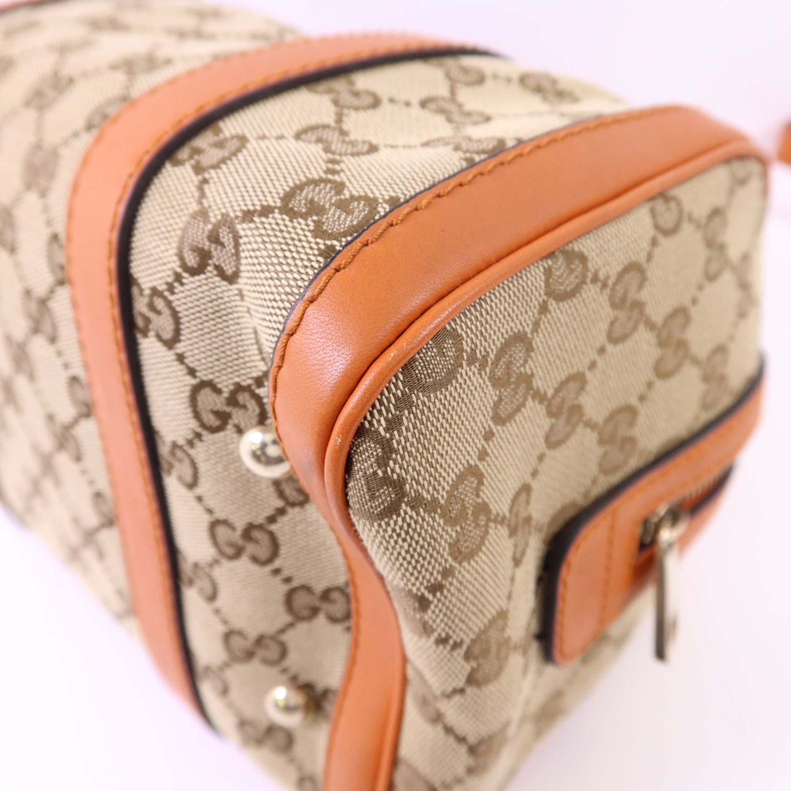 GUCCI 帆布2 Way Boston Bag金扣手挽肩背兩用袋