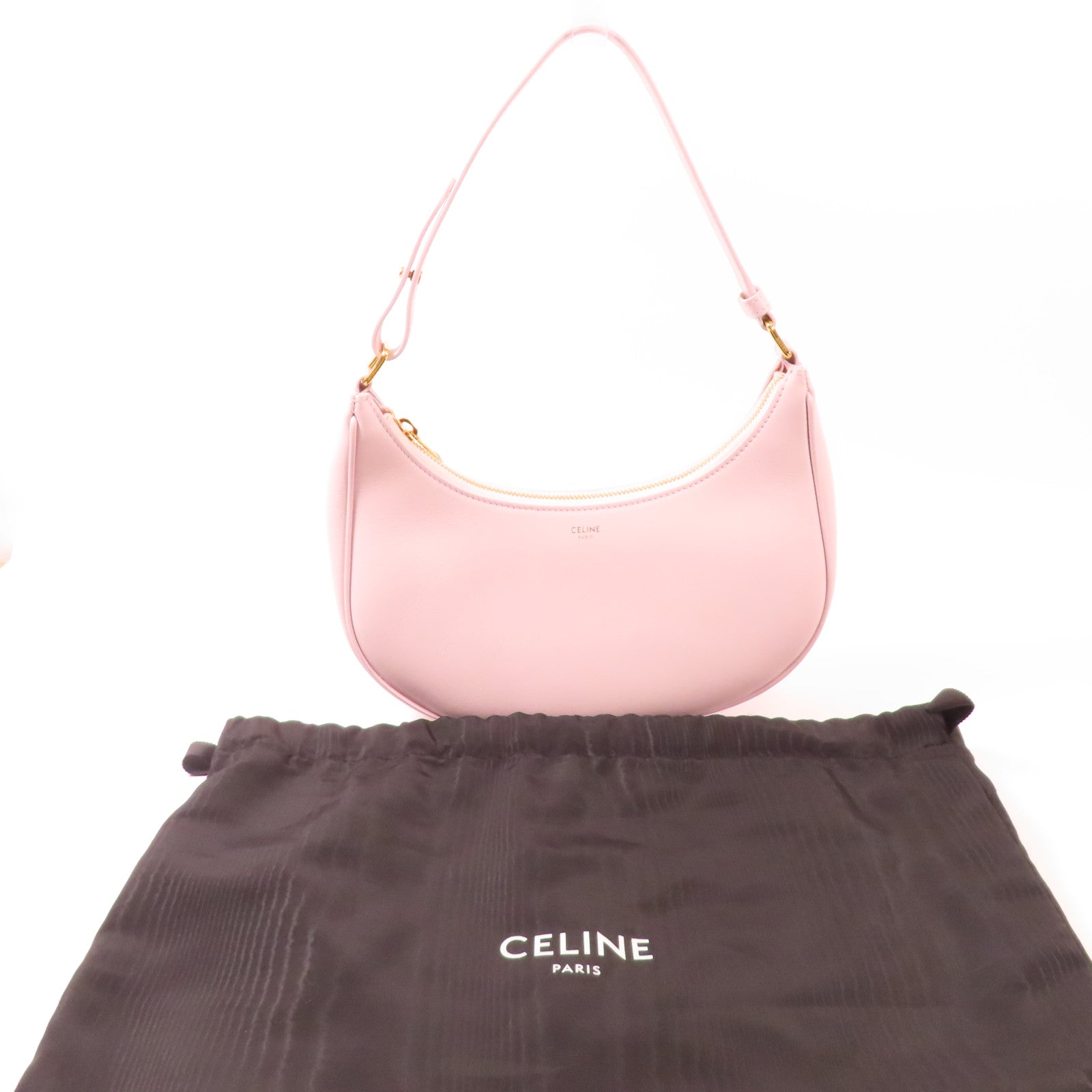 CELINE 牛皮皮革Ava金扣肩背袋