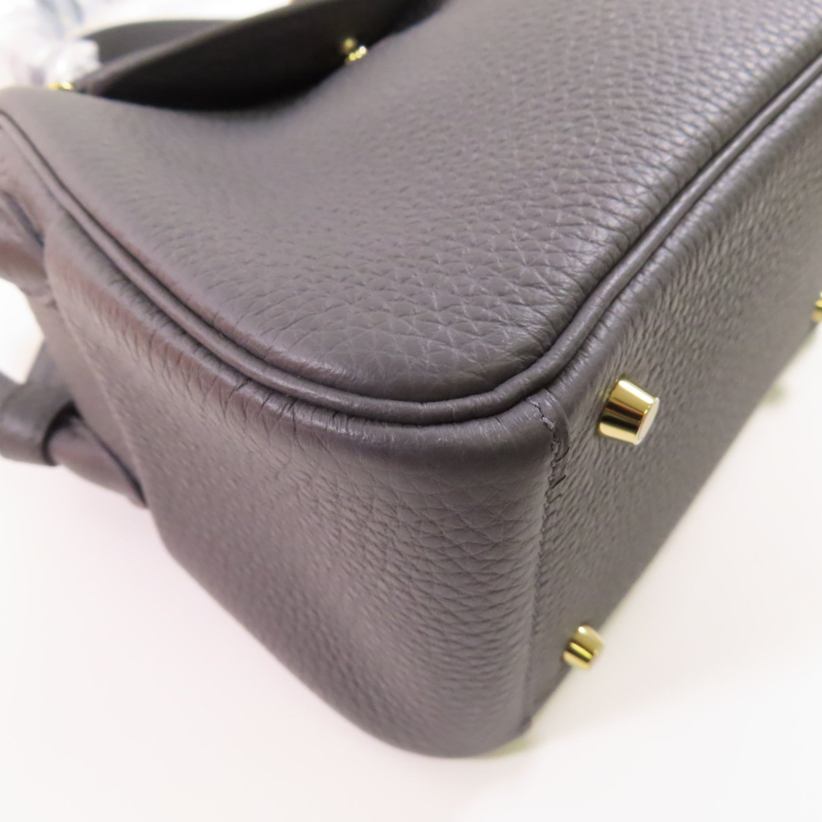 HERMES Clemence皮革Mini Lindy金扣手挽肩背兩用袋Ardoise