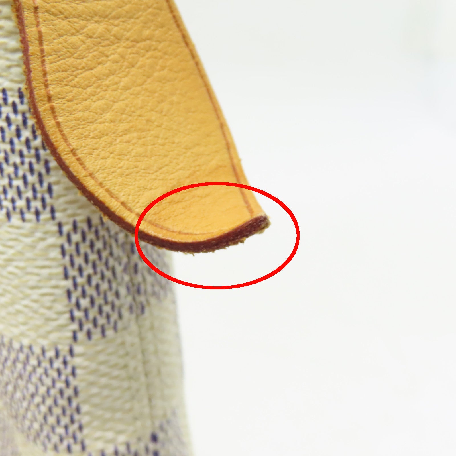 LOUIS VUITTON Damier Azur Saleya MM金扣手挽袋白色