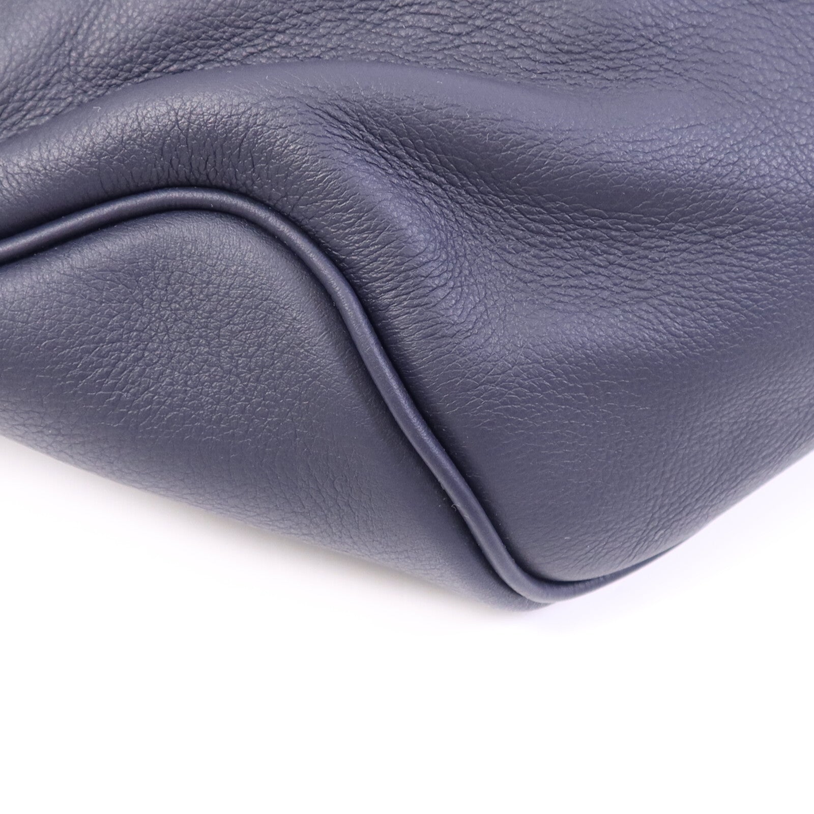 HERMES Swift皮革Cityslide Belt PM銀扣腰包Bleu Indigo/Bleu Electrique