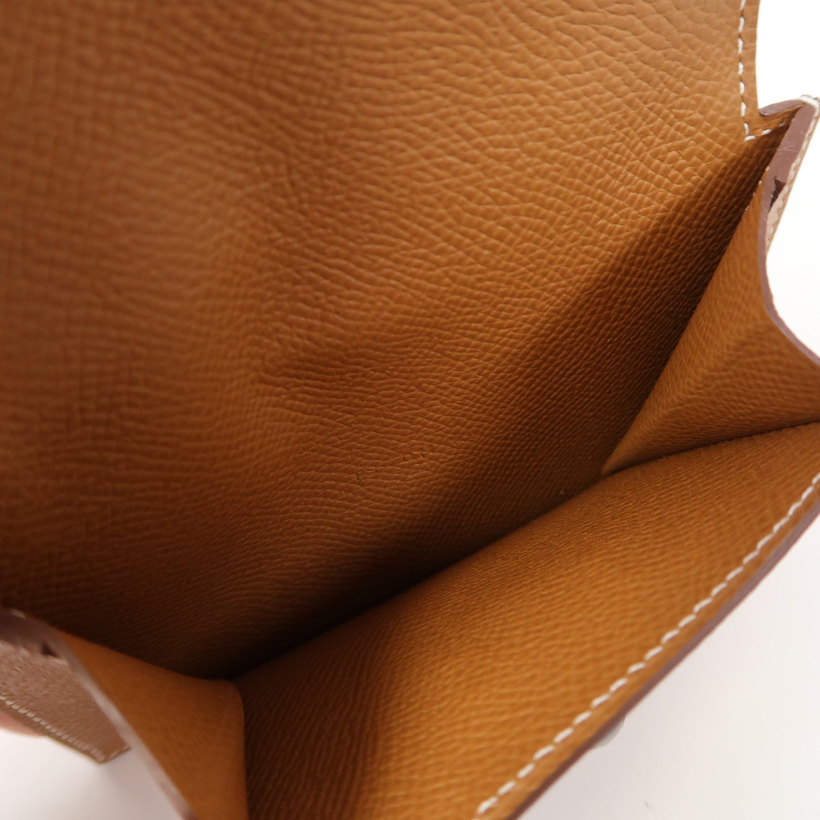 HERMES Epsom皮革Kelly Pocket Compact Wallet銀扣錢包經典駝色