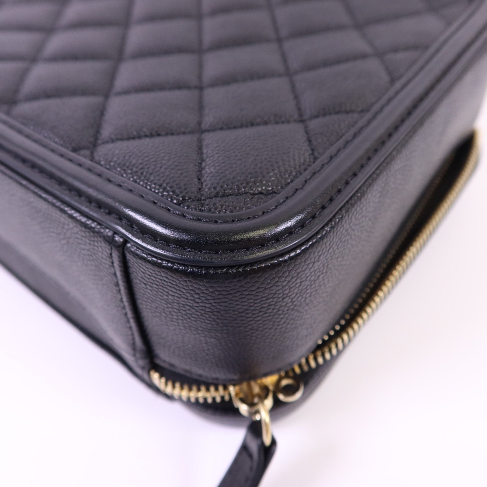 CHANEL 牛皮皮革Vanity Case Bag金扣手挽肩背兩用袋