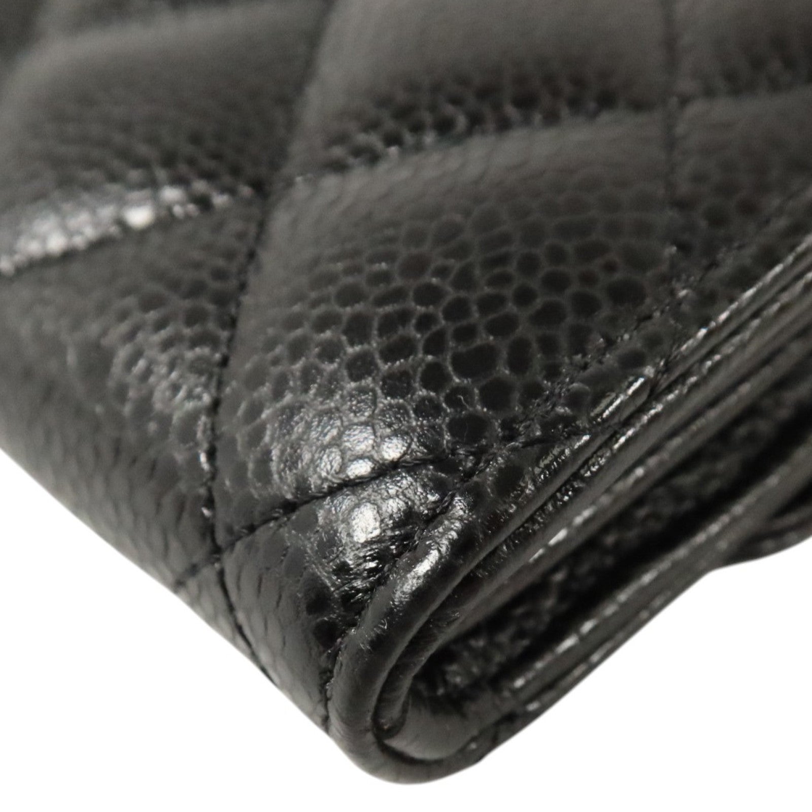 CHANEL 牛皮皮革Classic Long Flap Wallet銀扣長錢包
