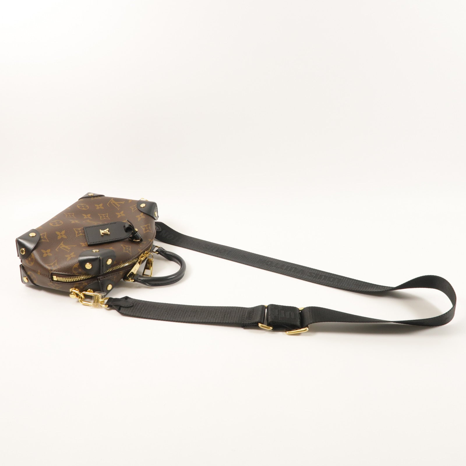 LOUIS VUITTON Monogram Petite Malle Souple金扣手挽肩背兩用袋