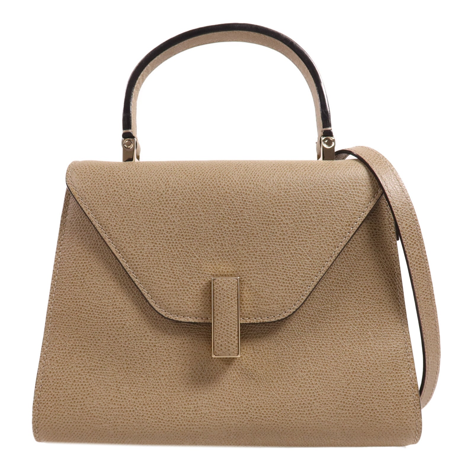 SELECTION 牛皮皮革Valextra Iside Top Handle Mini Bag金扣手挽肩背兩用袋