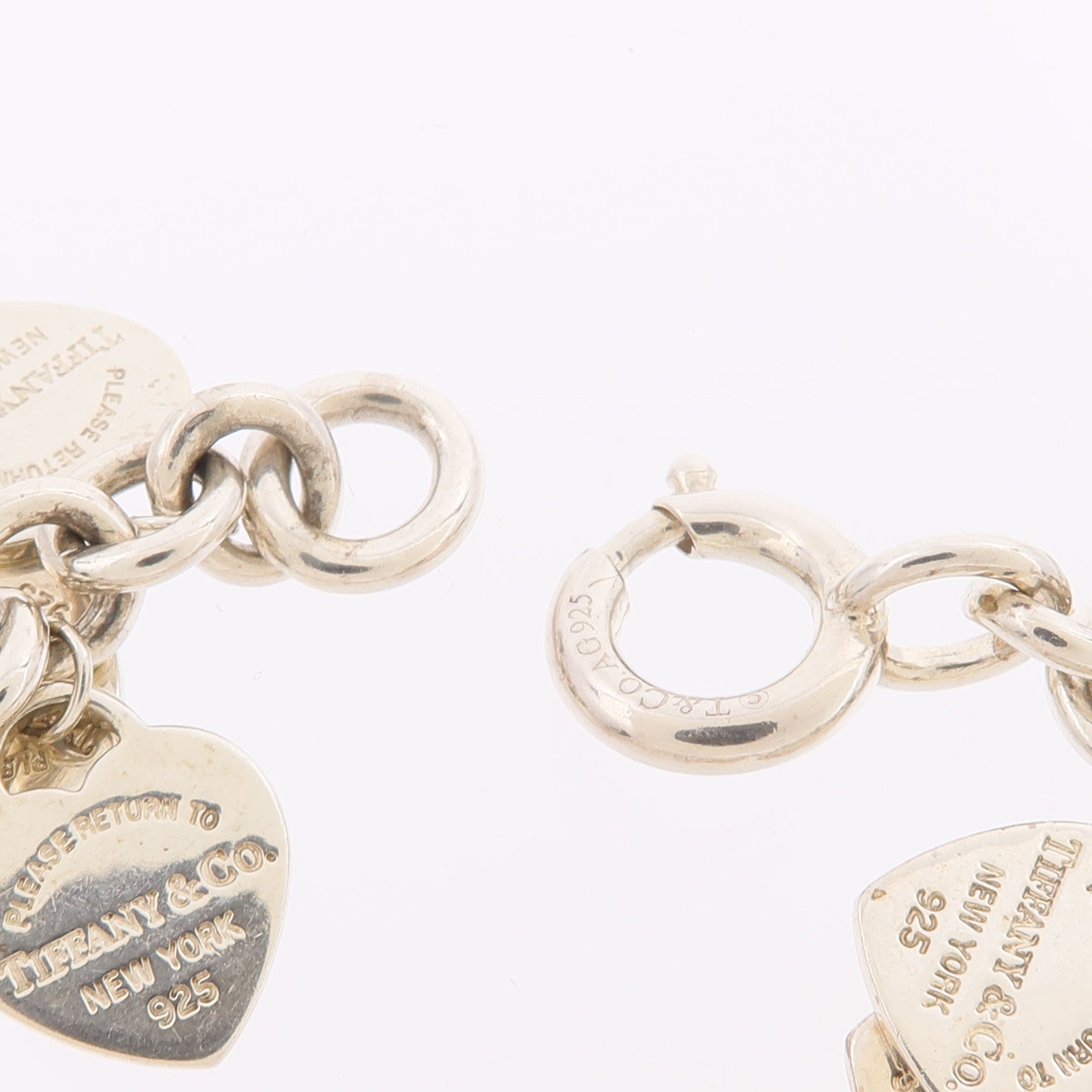 TIFFANY＆CO 925純銀Return To Tiffany Multi Heart Tag Bracelet手鏈