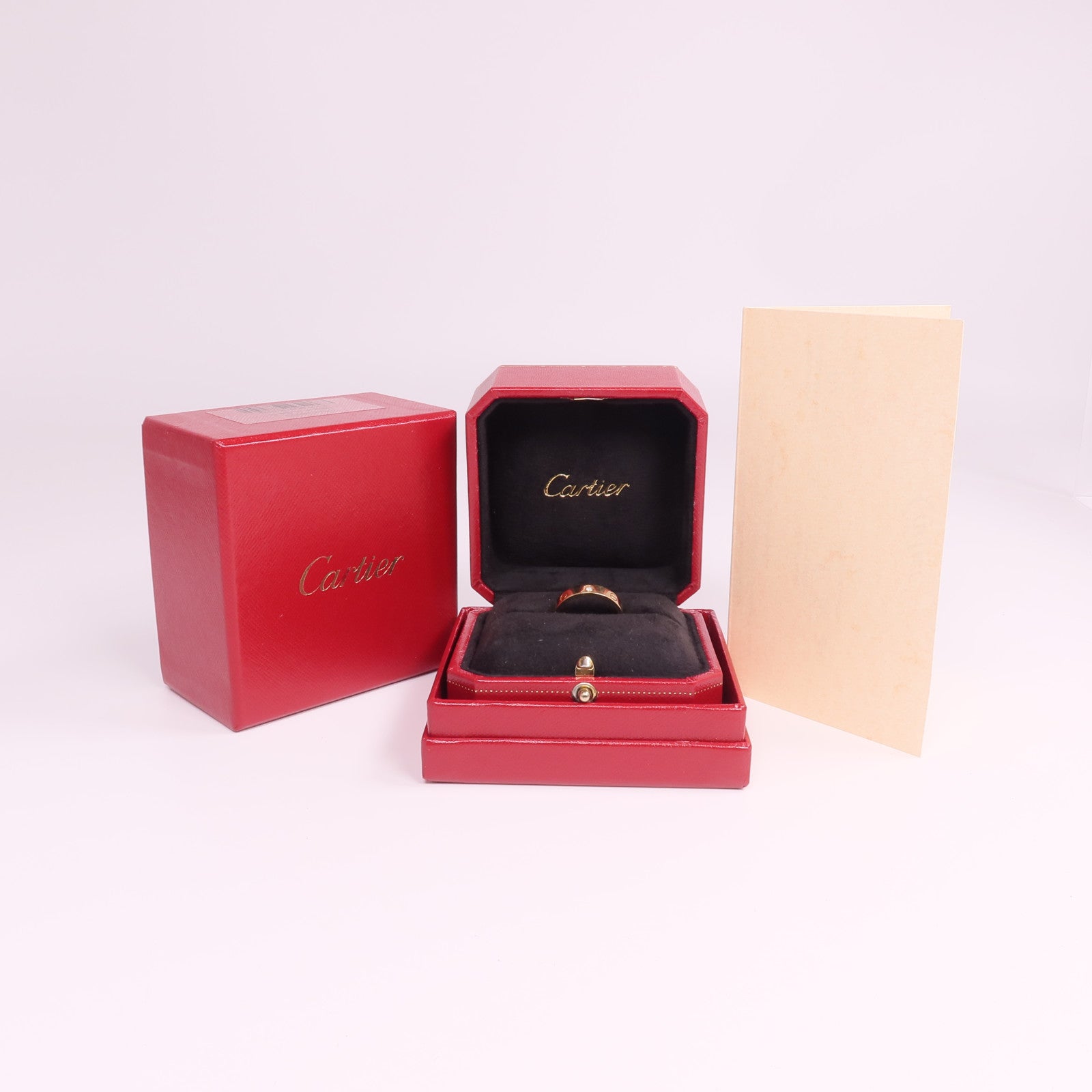 CARTIER 18K黃金Mini Love Ring 1P Diamond鑽石戒指