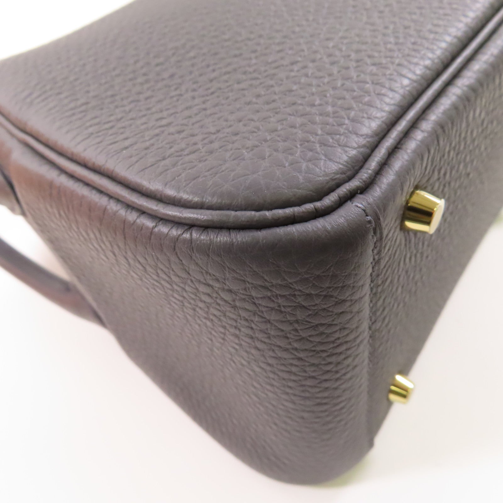 HERMES Clemence皮革Mini Lindy金扣手挽肩背兩用袋Ardoise
