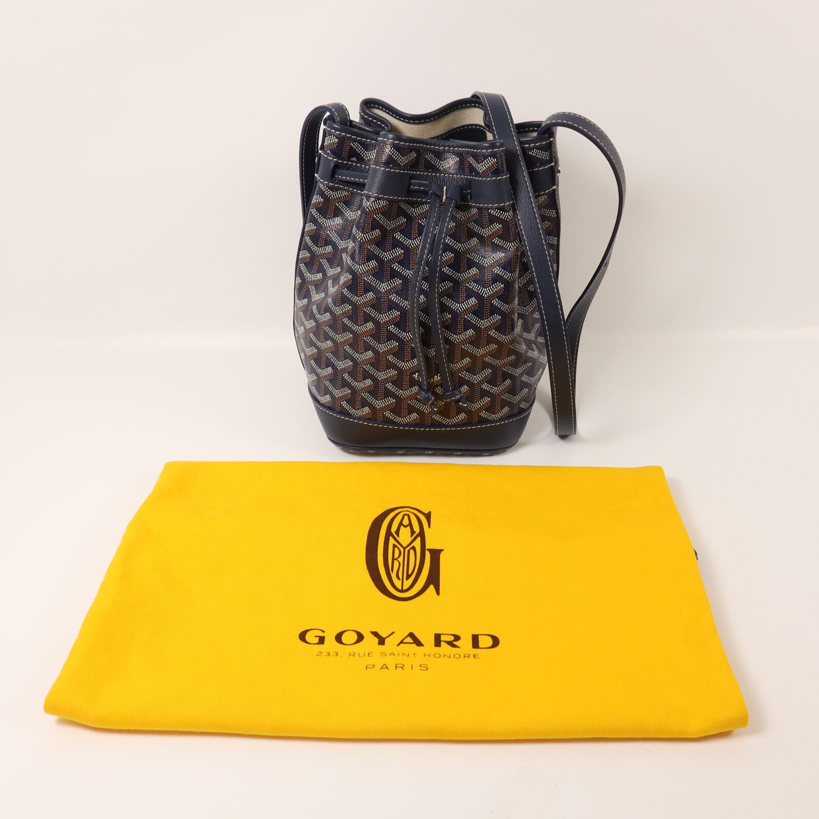 GOYARD 塗層帆布Petit Flot Bucket Bag銀扣肩背袋