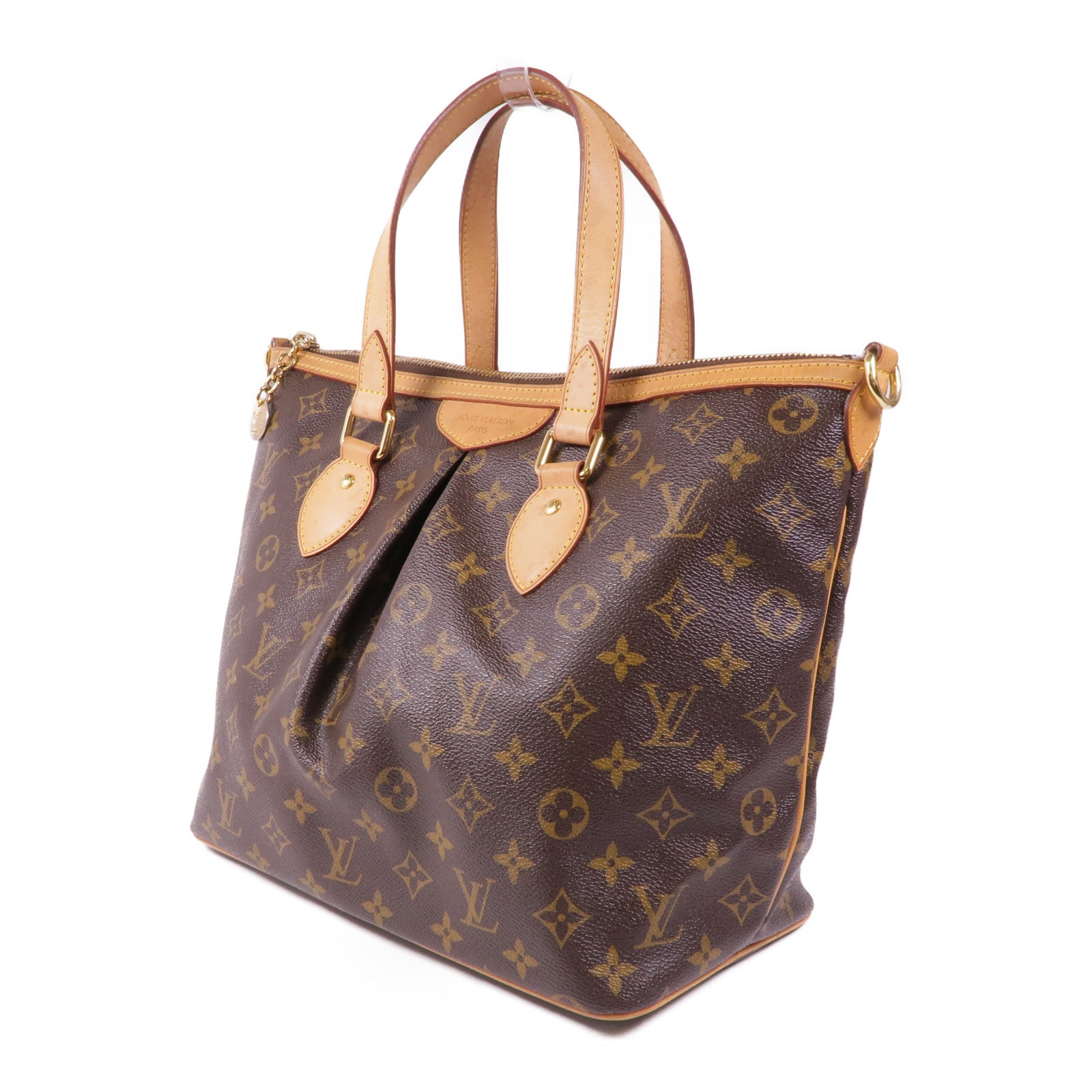 LOUIS VUITTON Monogram Palermo PM金扣手挽肩背兩用袋棕色
