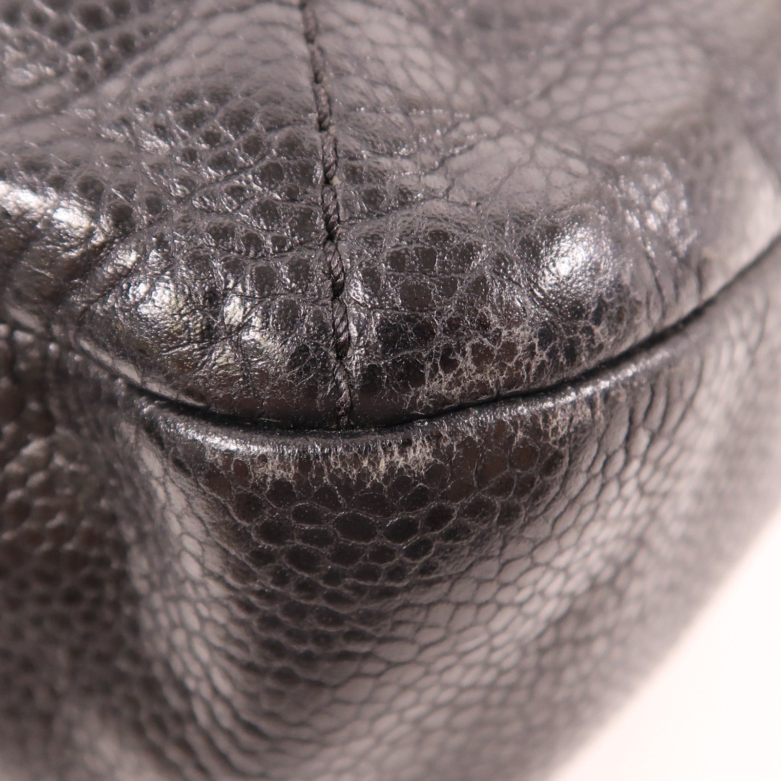 CHANEL 牛皮皮革Shoulder Bag銀扣鏈帶肩背袋