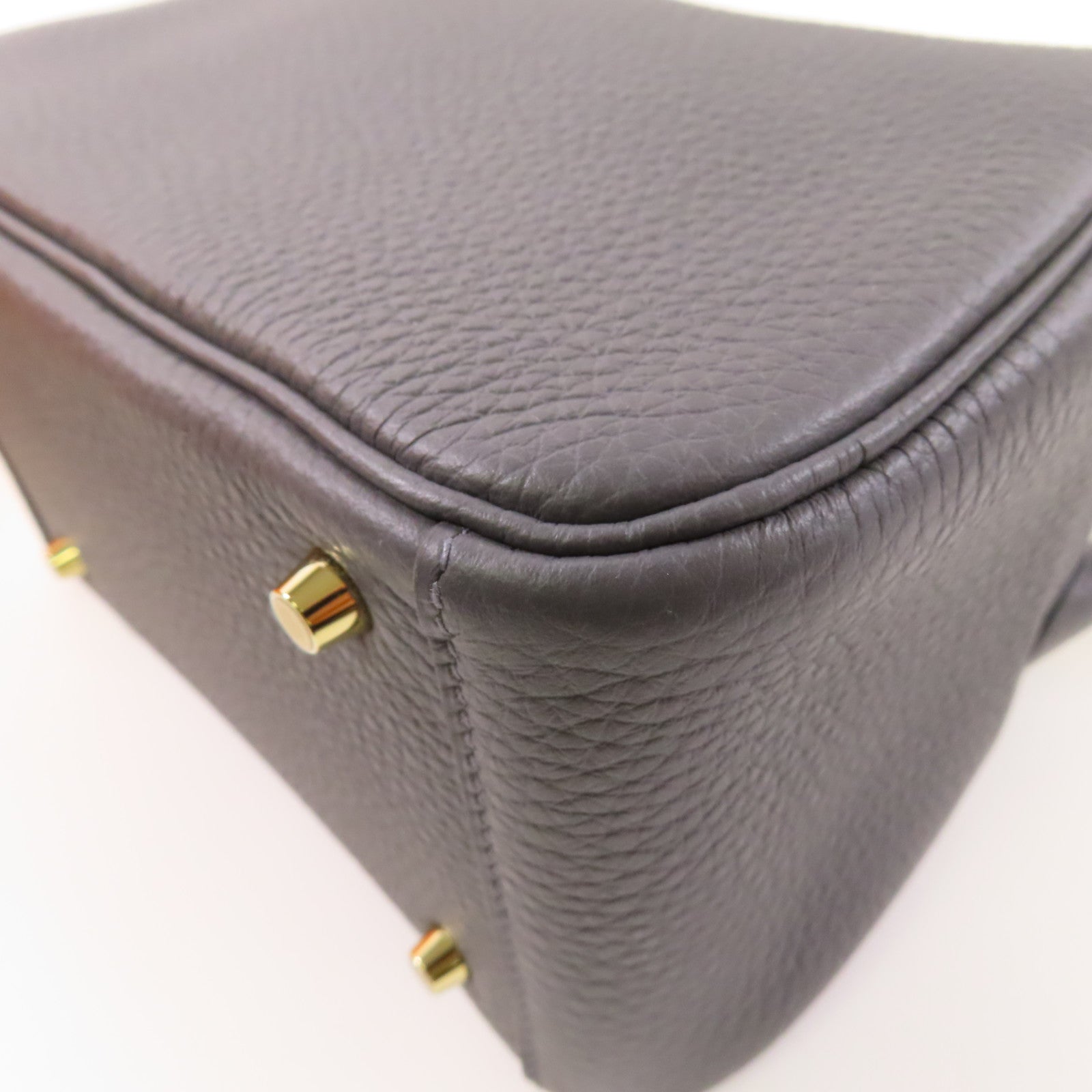 HERMES Clemence皮革Mini Lindy金扣手挽肩背兩用袋Ardoise